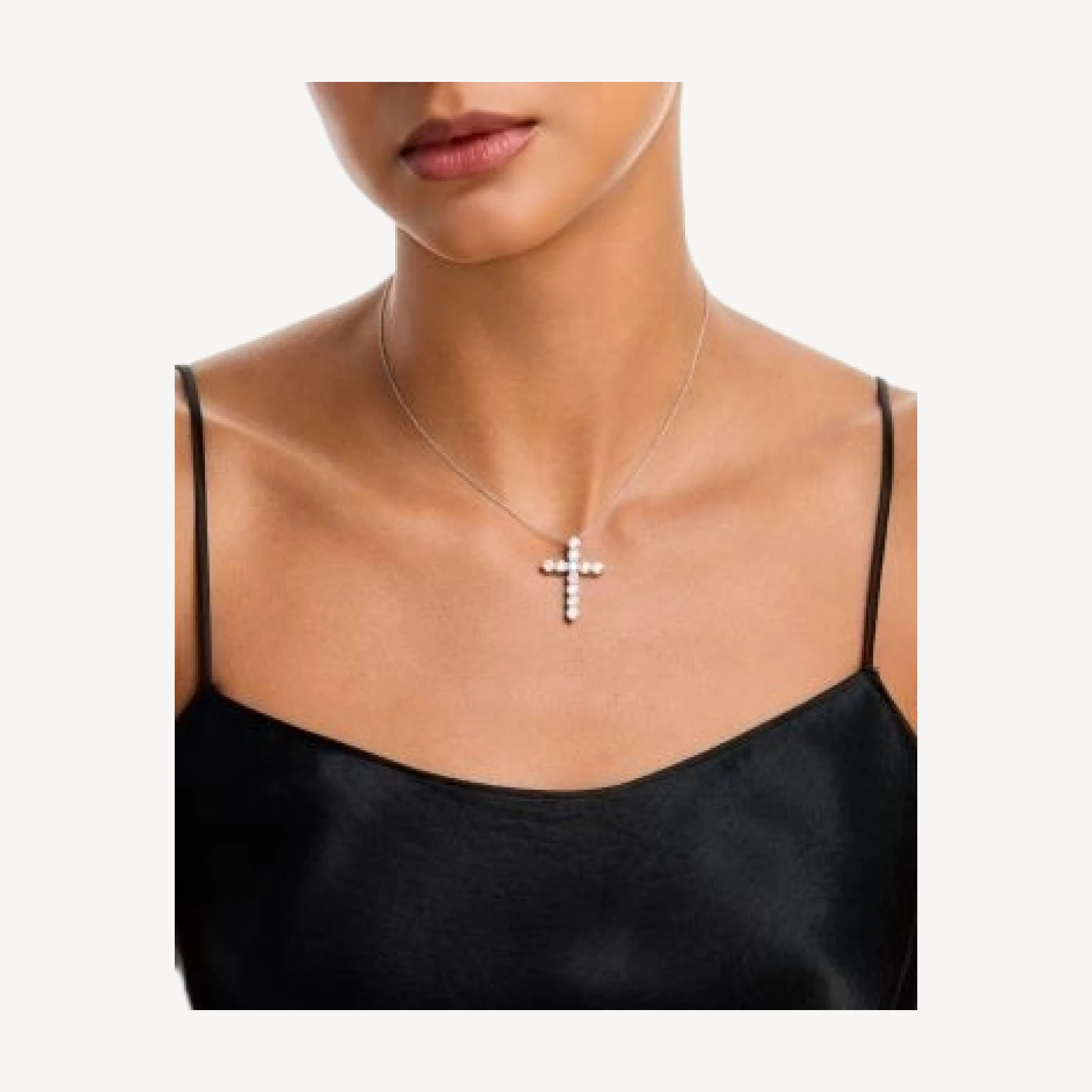 Bloomingdale's Fine Collection Diamond Cross Necklace in 14K White Gold, 3.30 tcw
