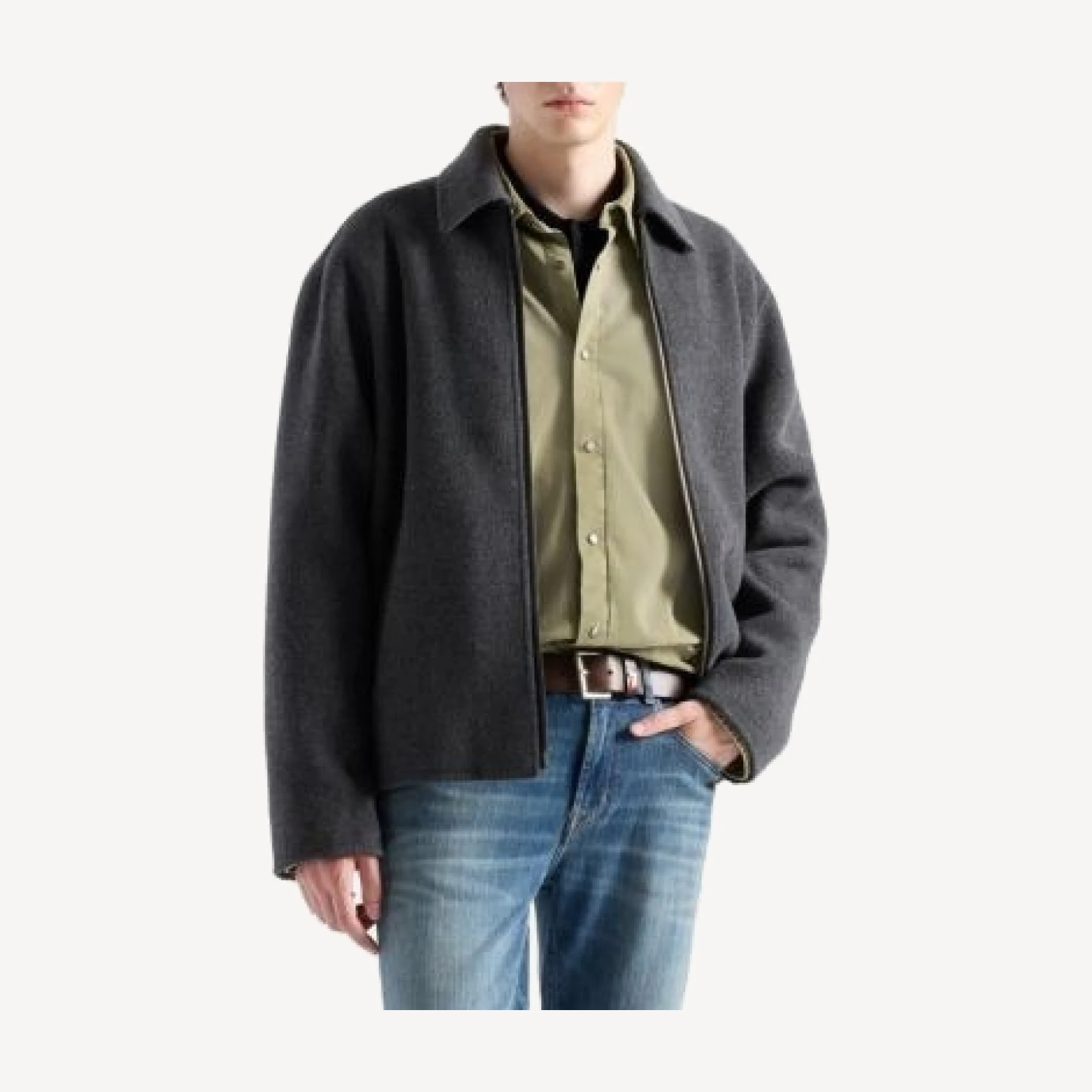 7 For All Mankind Relaxed Fit Wool Blend Blouson Jacket
