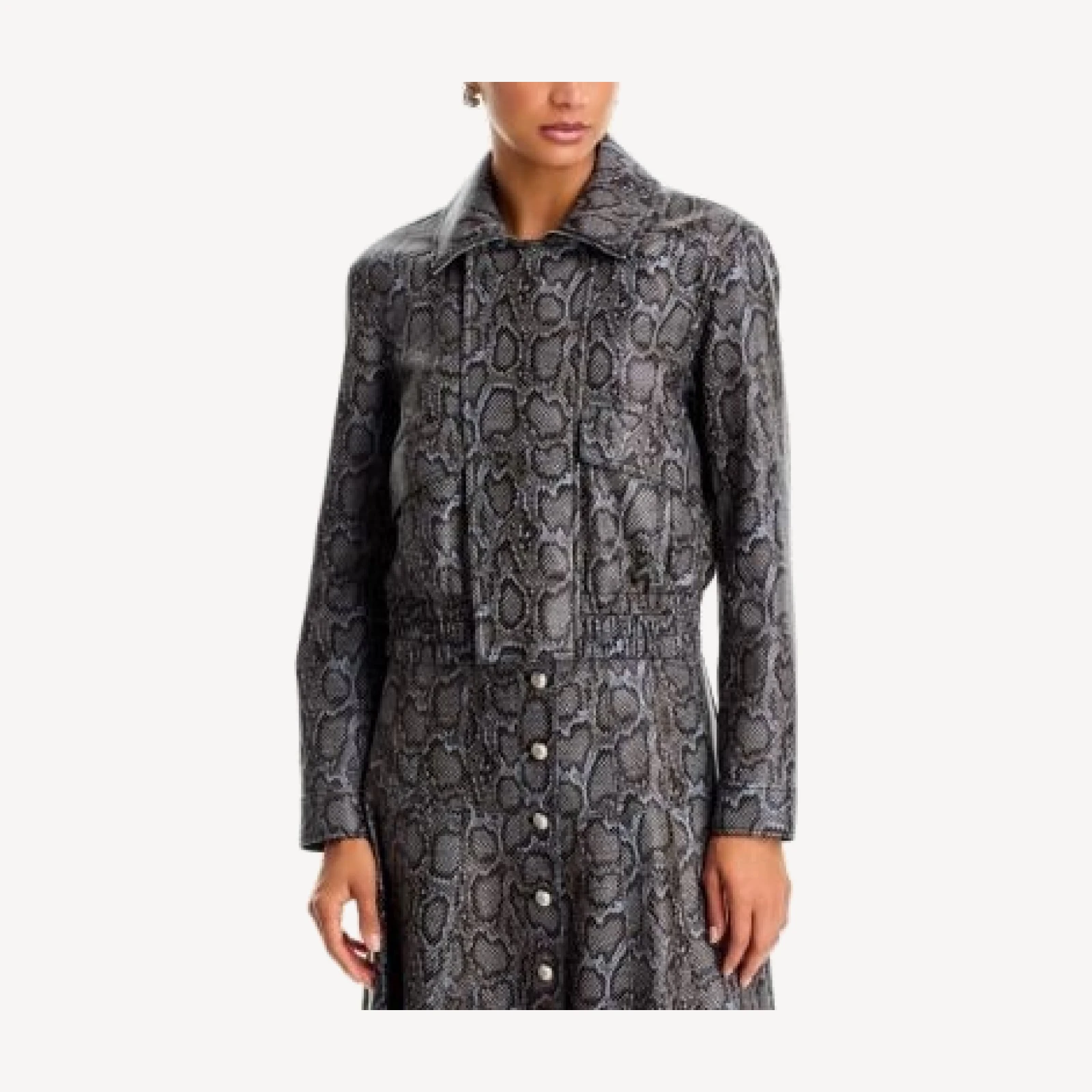 Cinq a Sept Alexander Faux Python Cropped Jacket