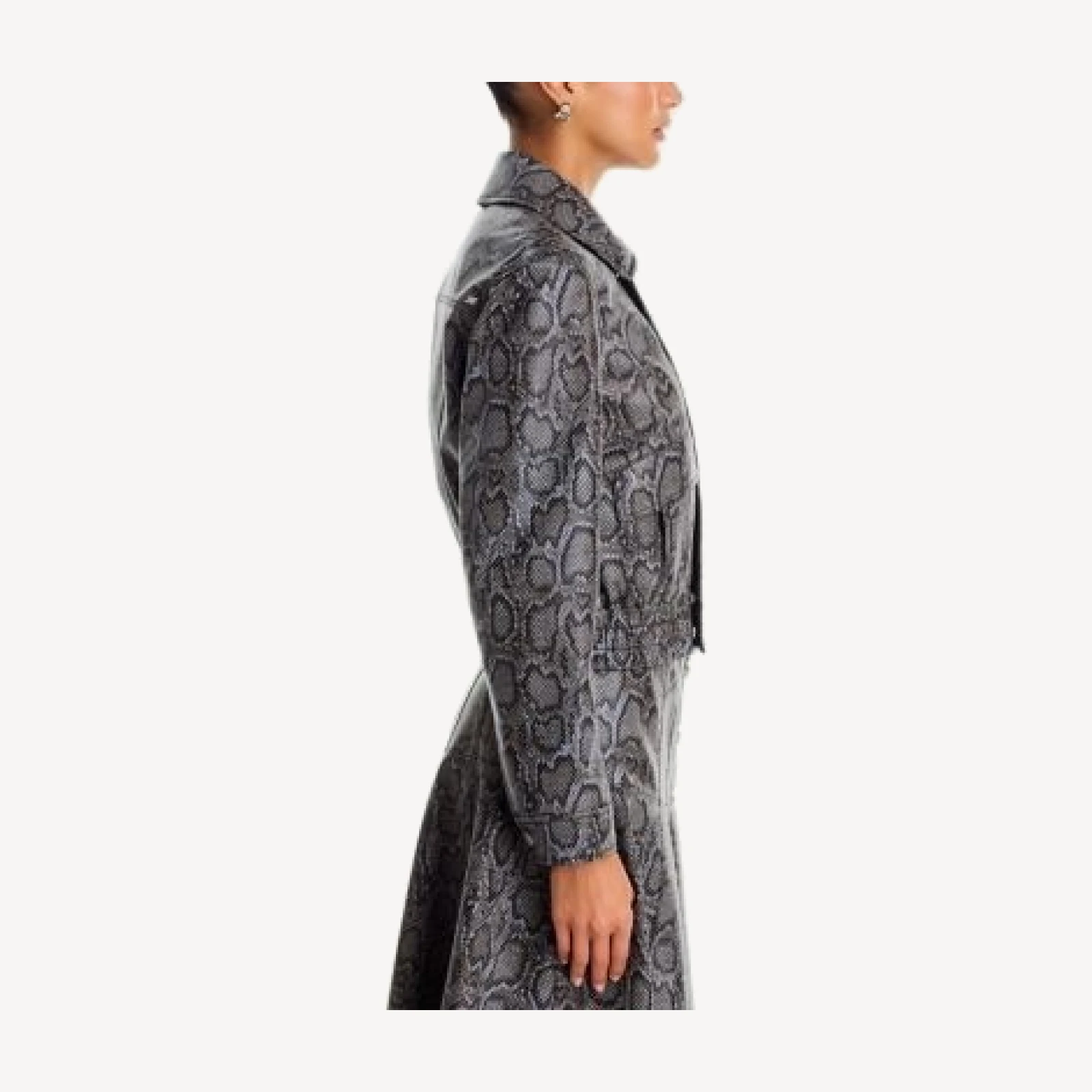 Cinq a Sept Alexander Faux Python Cropped Jacket