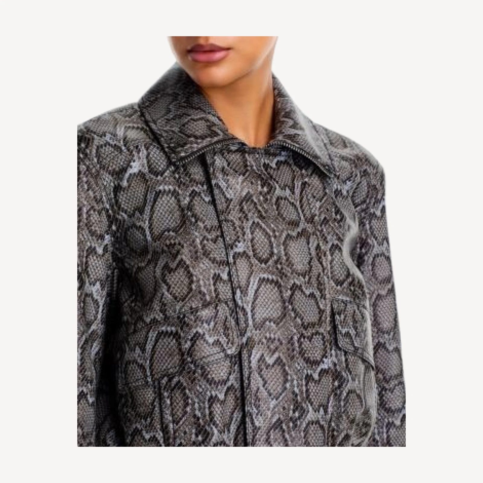 Cinq a Sept Alexander Faux Python Cropped Jacket