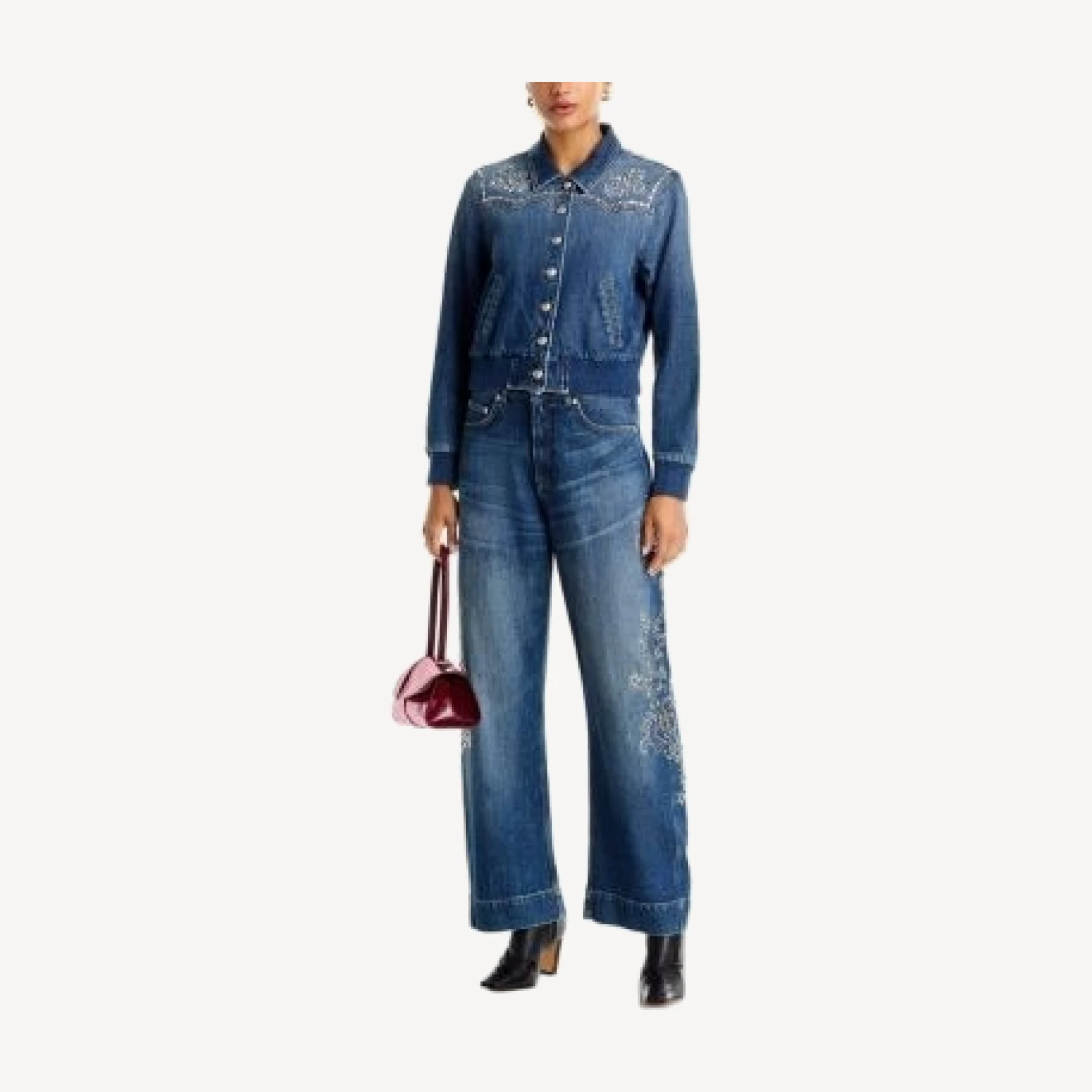 Cinq a Sept Dreamscape Vines Hayden Jeans in Stillwater