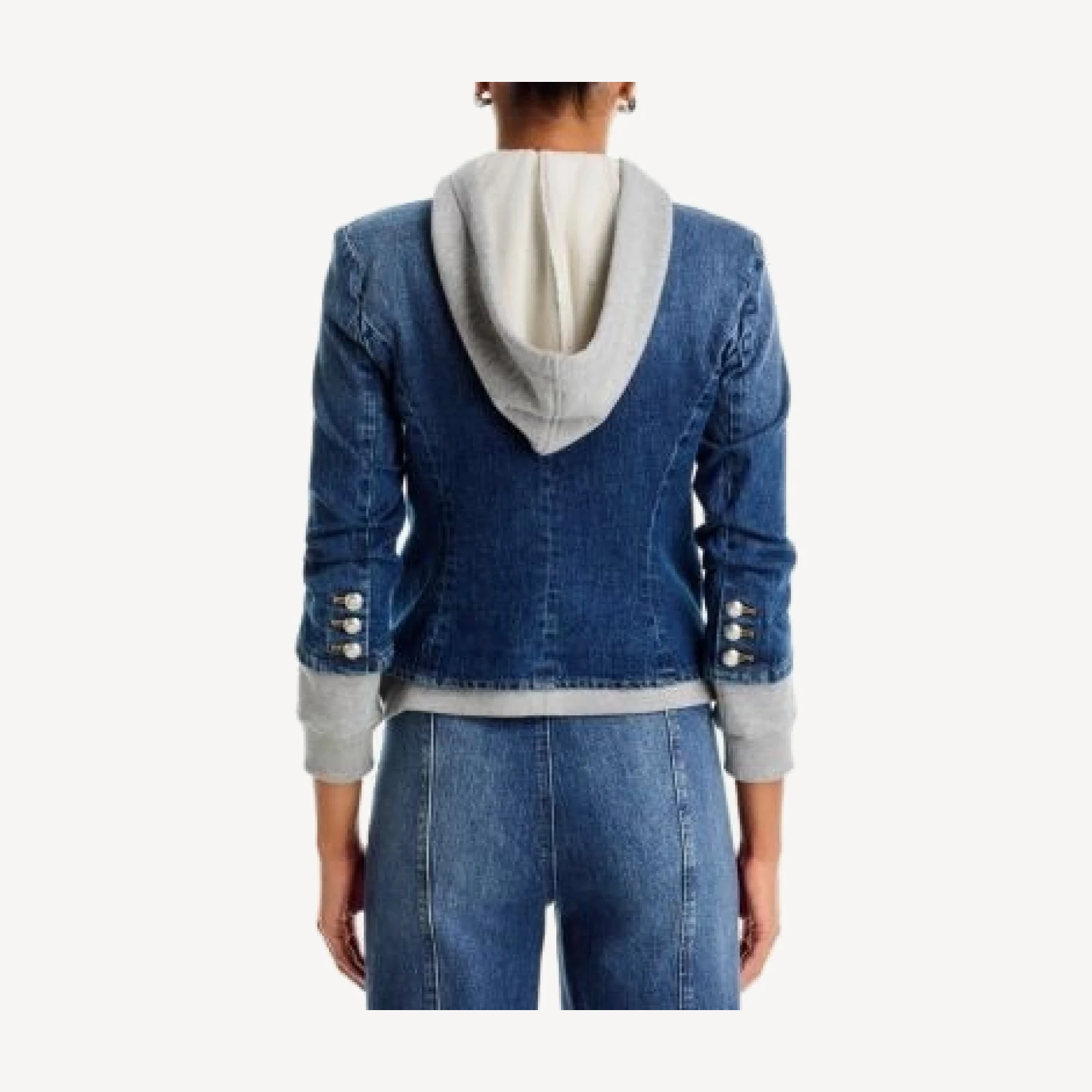 Cinq a Sept Le Petit Khloe Denim Zip Up Layered Blazer