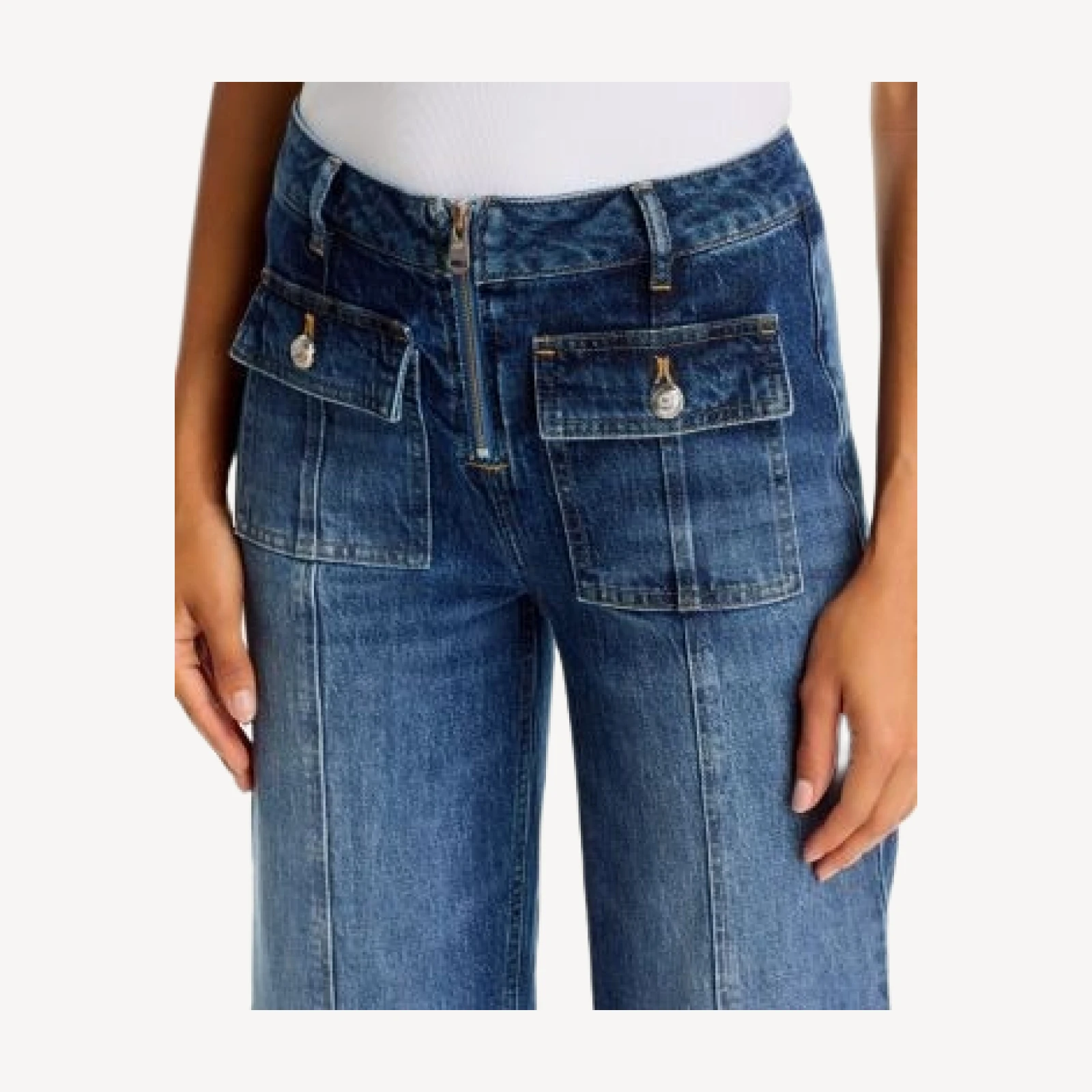 Cinq a Sept Azure High Rise Wide Leg Ankle Jeans in Stillwater