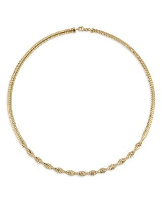Bloomingdale's Fine Collection Twisted Tubogas Collar Necklace in 14K Yellow Gold, 16