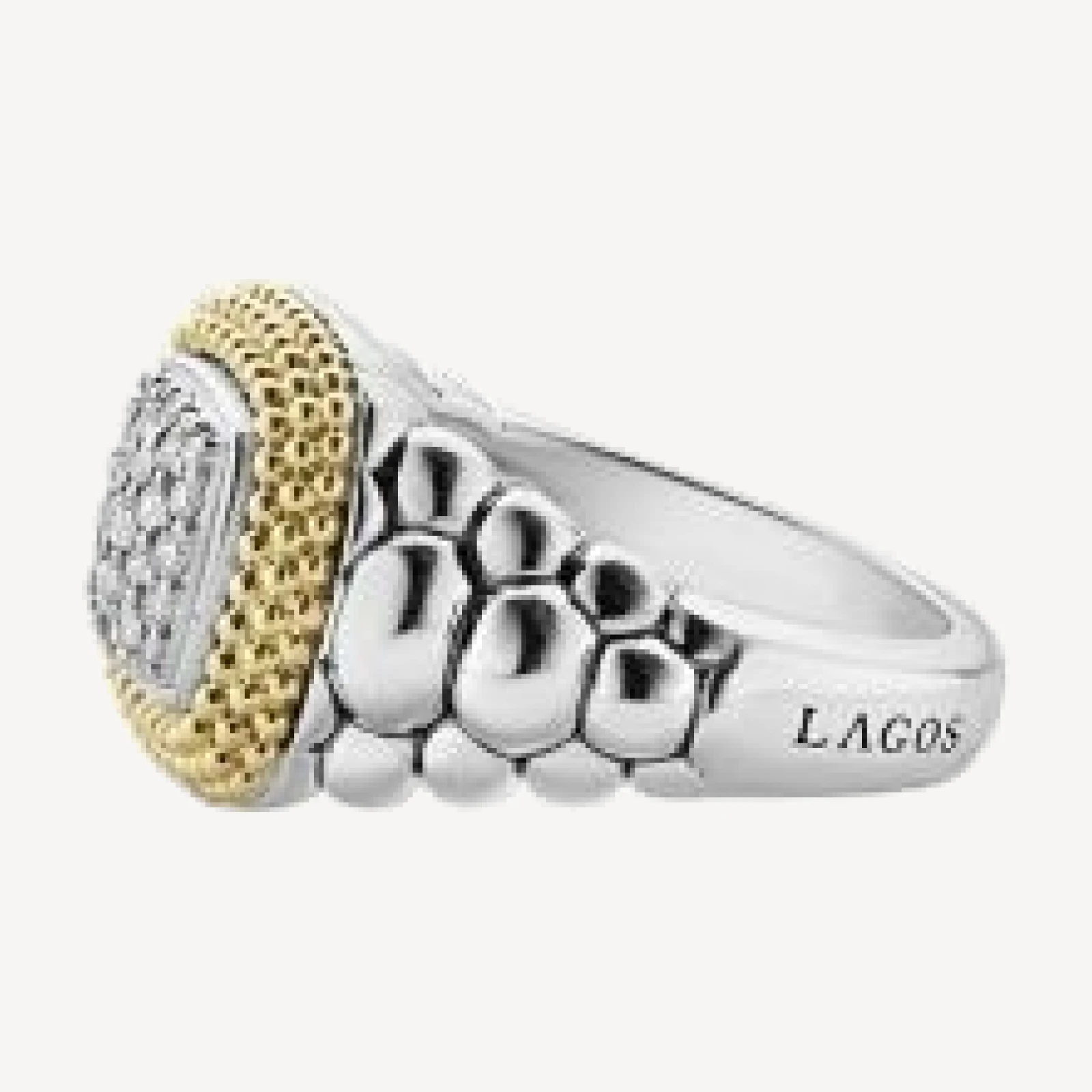 Lagos 18K Gold and Sterling Silver Diamond Lux Square Ring