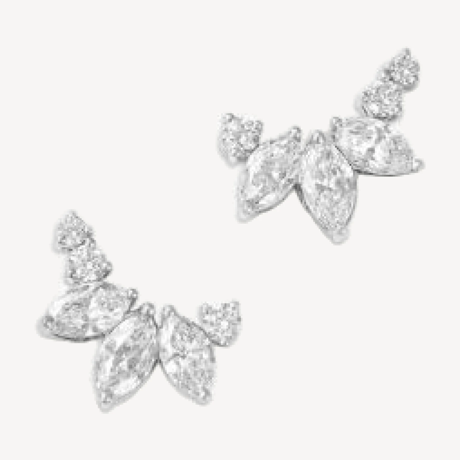 Bloomingdale's Fine Collection Luxe Collection Certified Lab Grown Diamond Mixed Cut Ear Climber Earrings in 14K White Gold, 2.0 tcw