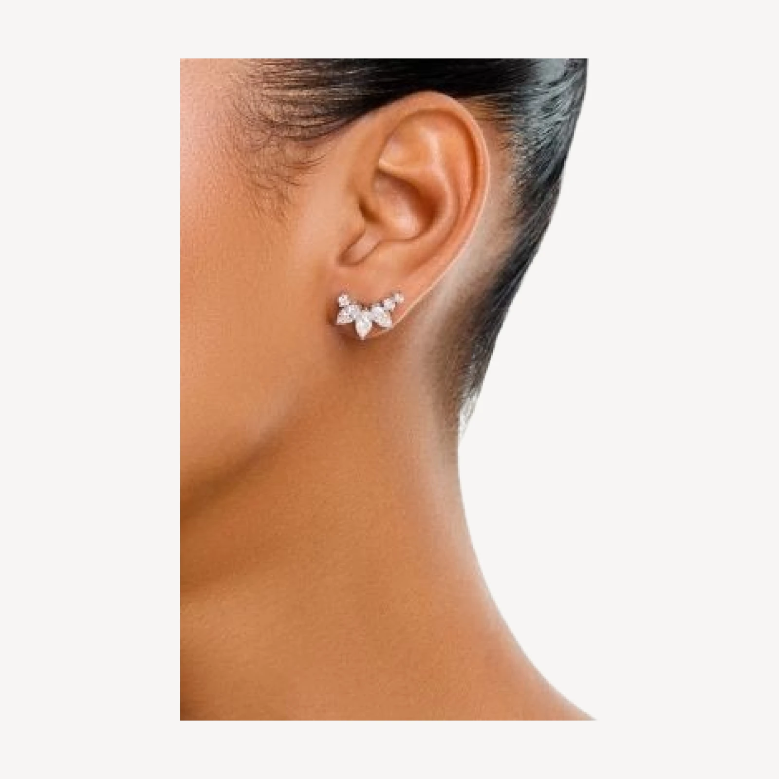 Bloomingdale's Fine Collection Luxe Collection Certified Lab Grown Diamond Mixed Cut Ear Climber Earrings in 14K White Gold, 2.0 tcw