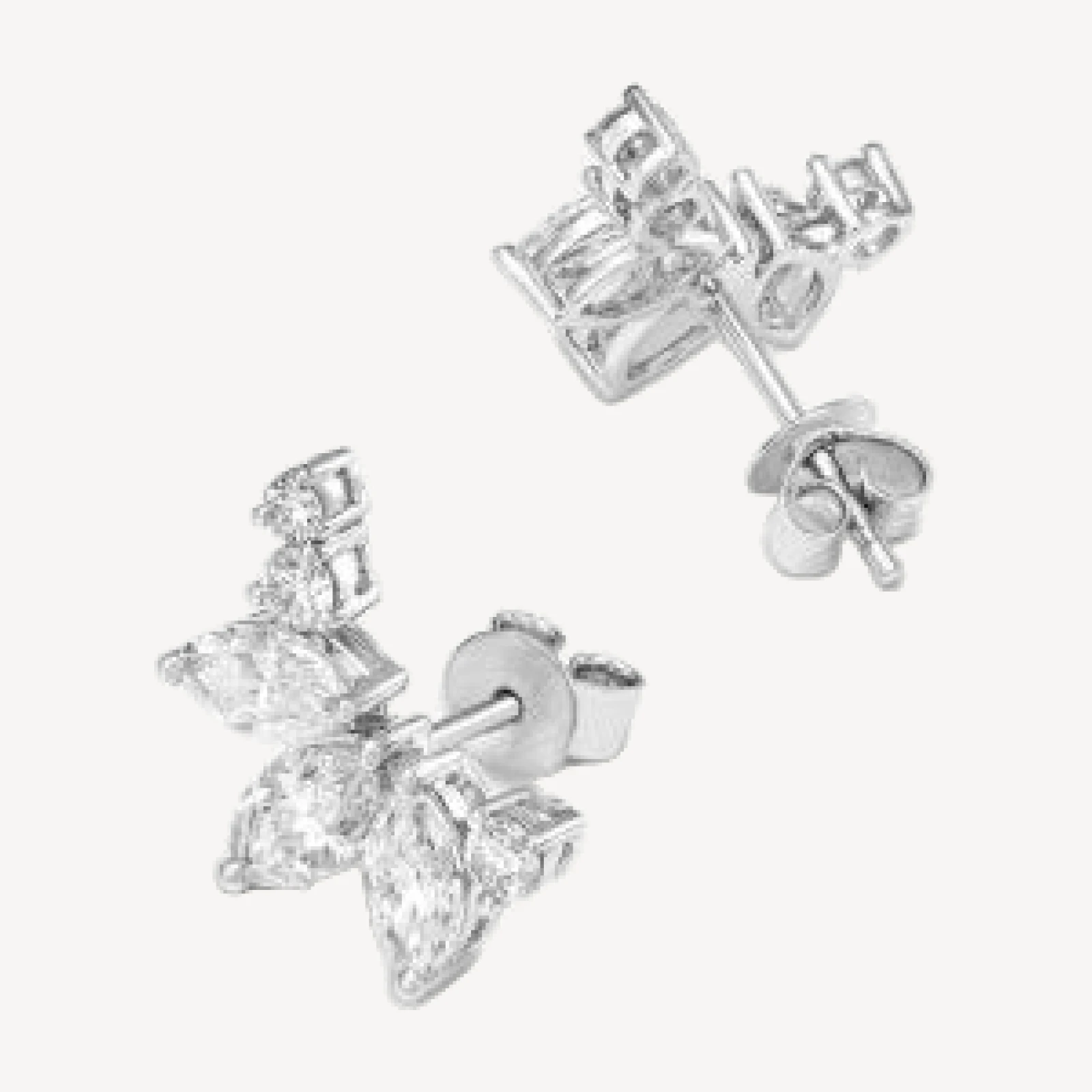 Bloomingdale's Fine Collection Luxe Collection Certified Lab Grown Diamond Mixed Cut Ear Climber Earrings in 14K White Gold, 2.0 tcw