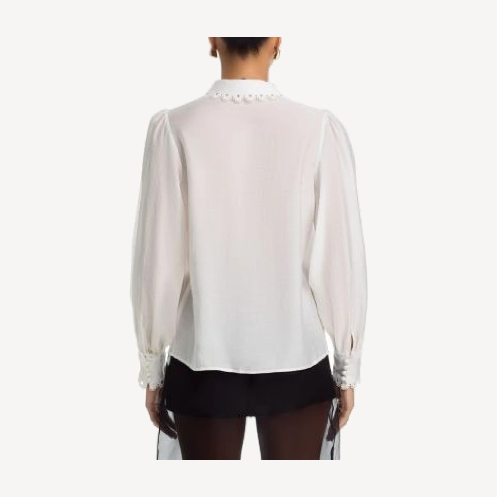 Aqua Lace Trim Blouse - Exclusive