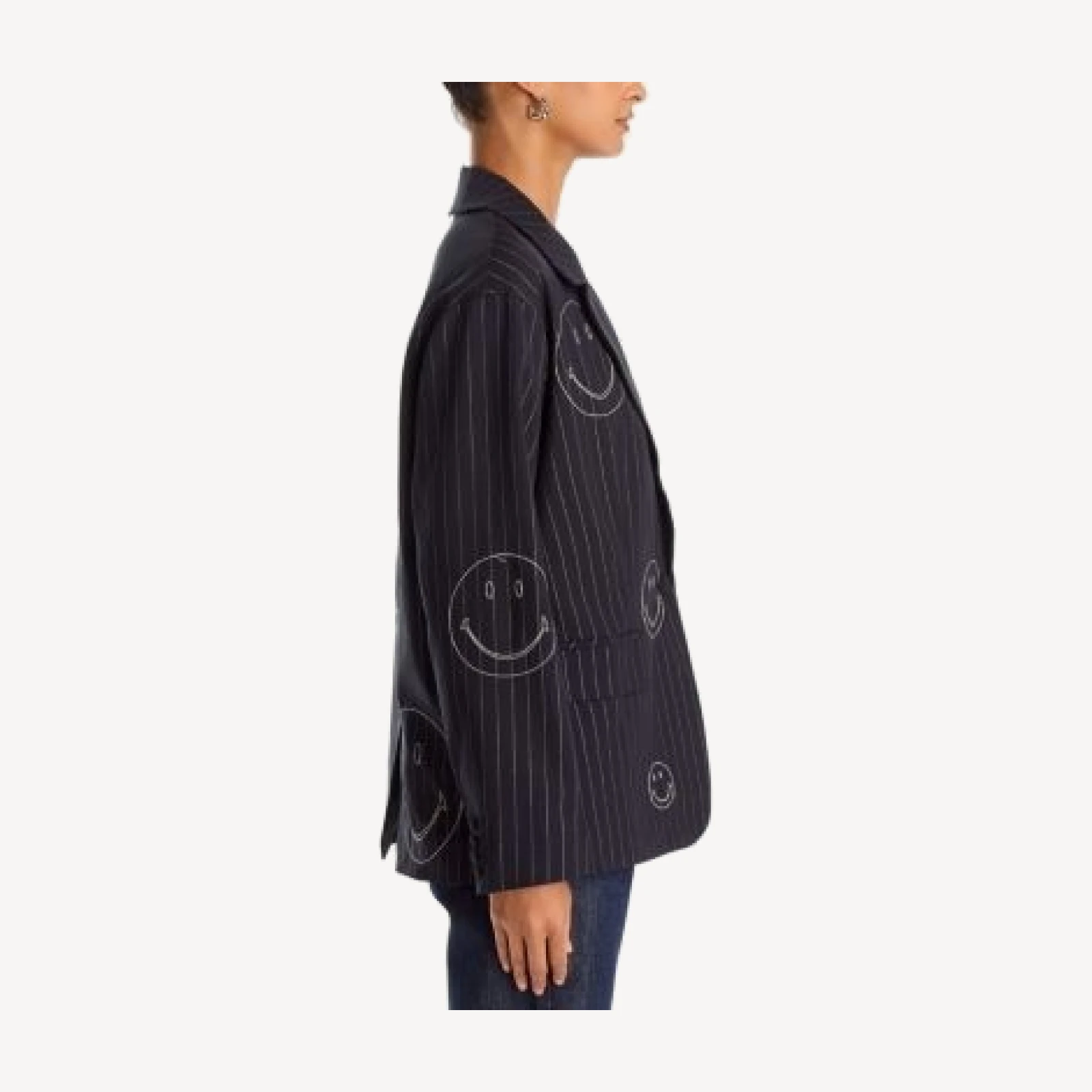 Aqua Pinstripe Smiley Blazer - Exclusive