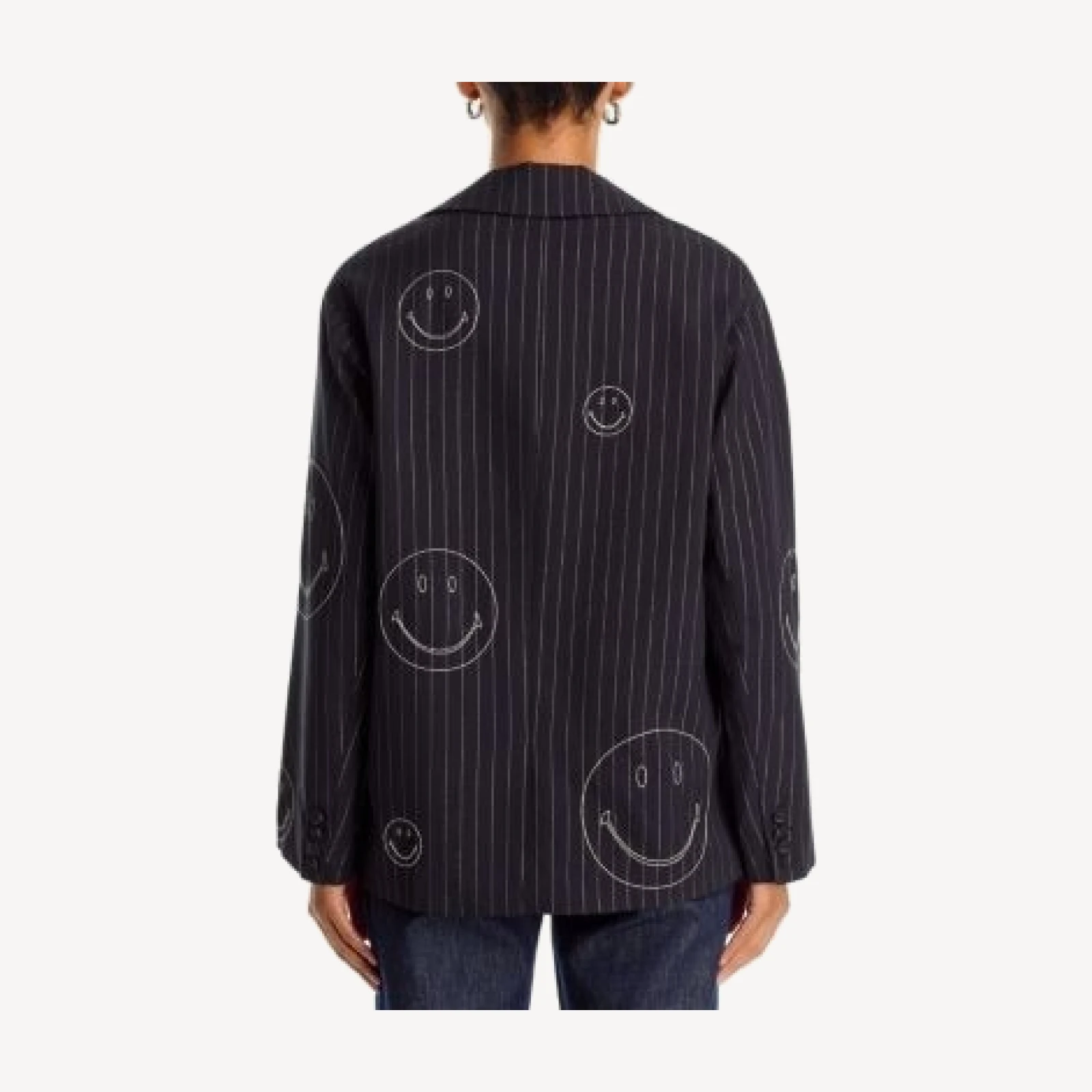Aqua Pinstripe Smiley Blazer - Exclusive