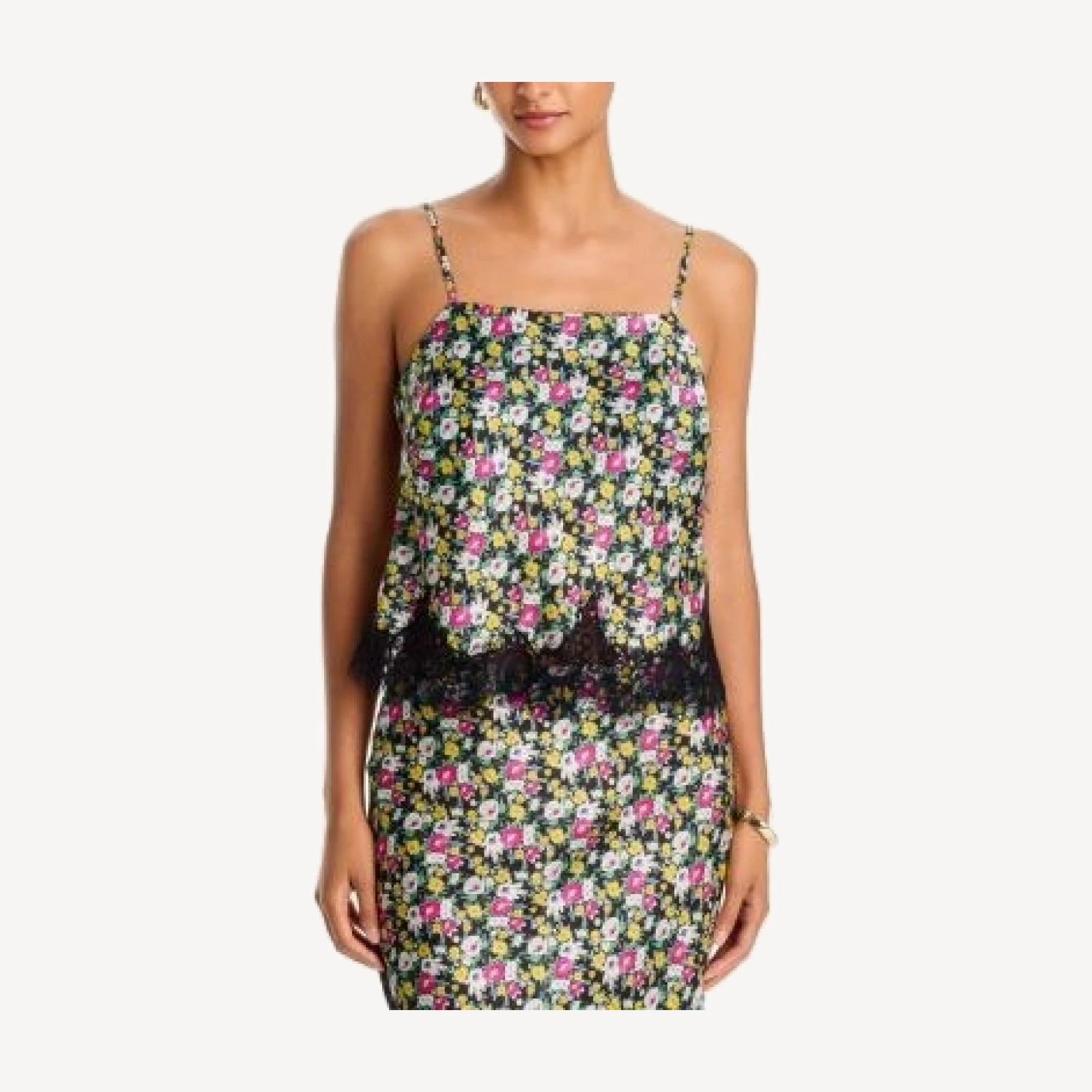 Aqua Lace Hem Adjustable Strap Camisole - Exclusive
