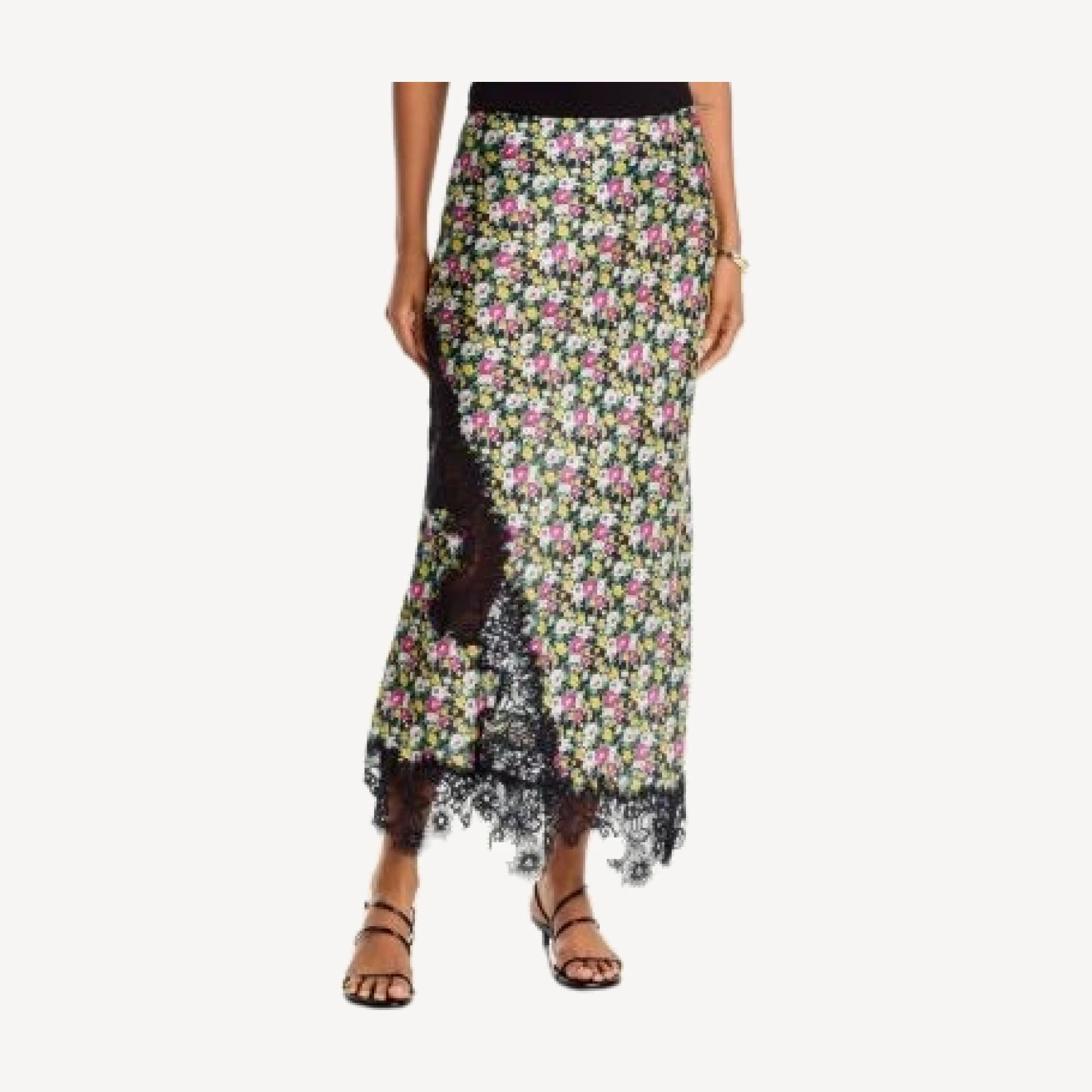 Aqua Lace Inset Midi Skirt - Exclusive