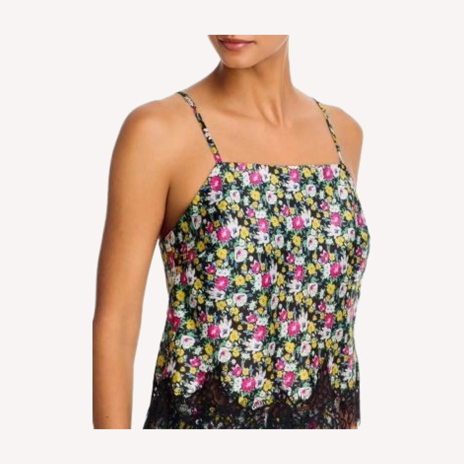 Aqua Lace Hem Adjustable Strap Camisole - Exclusive