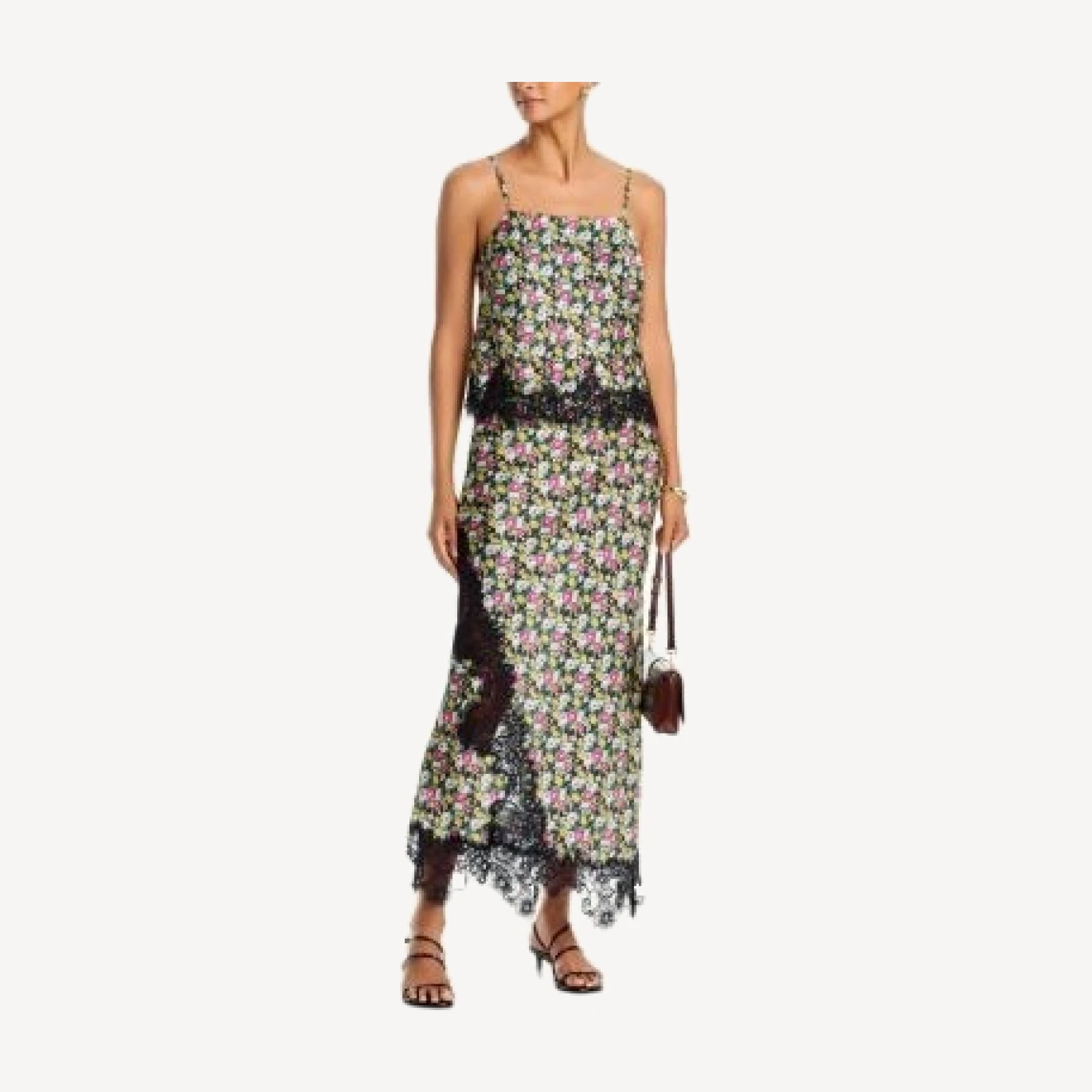 Aqua Lace Inset Midi Skirt - Exclusive