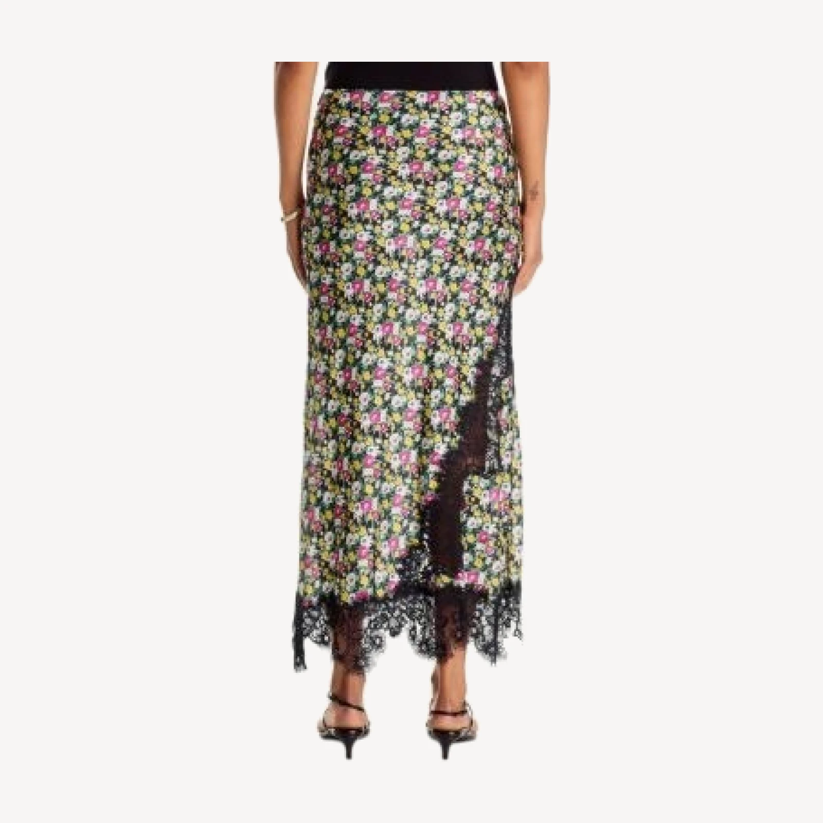 Aqua Lace Inset Midi Skirt - Exclusive