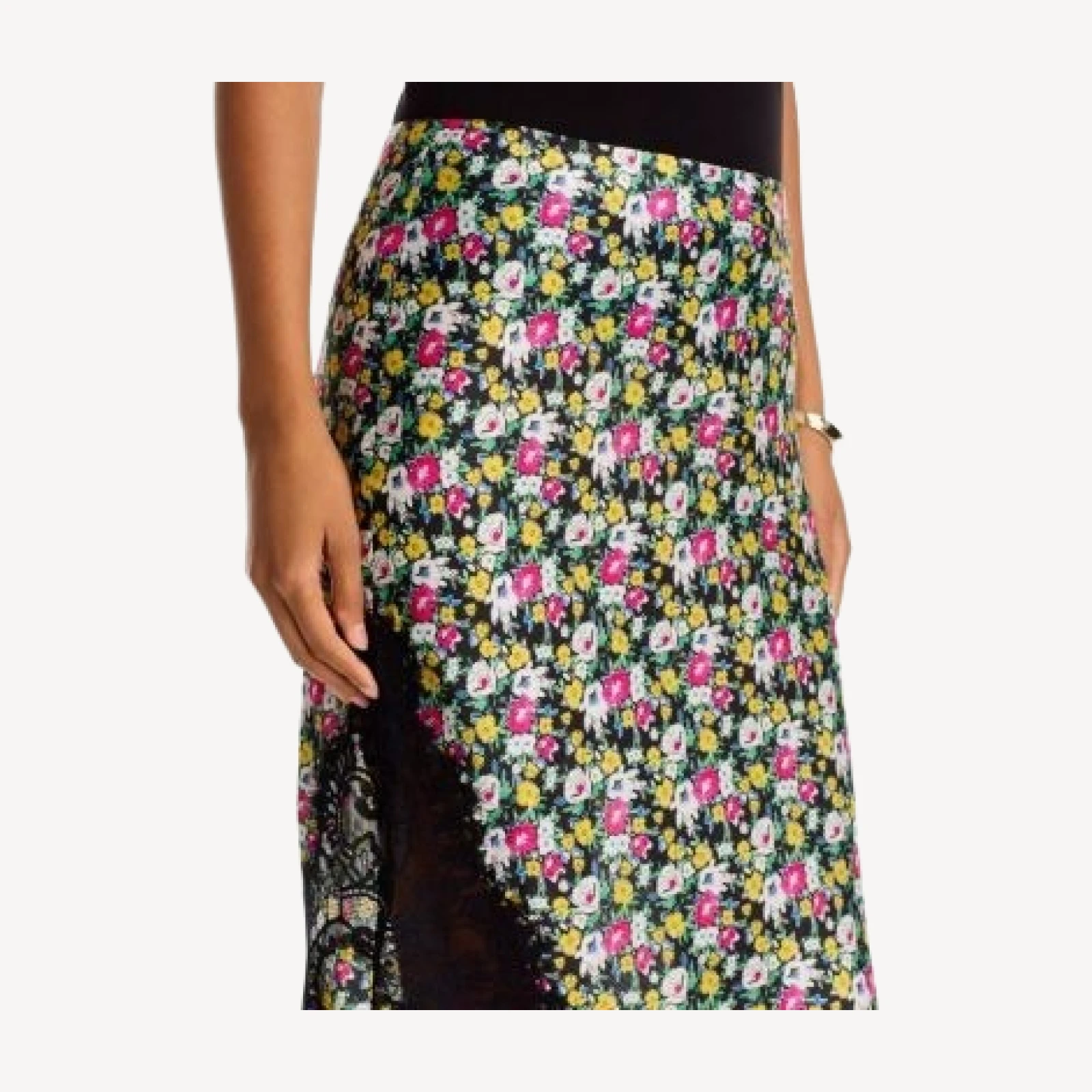 Aqua Lace Inset Midi Skirt - Exclusive