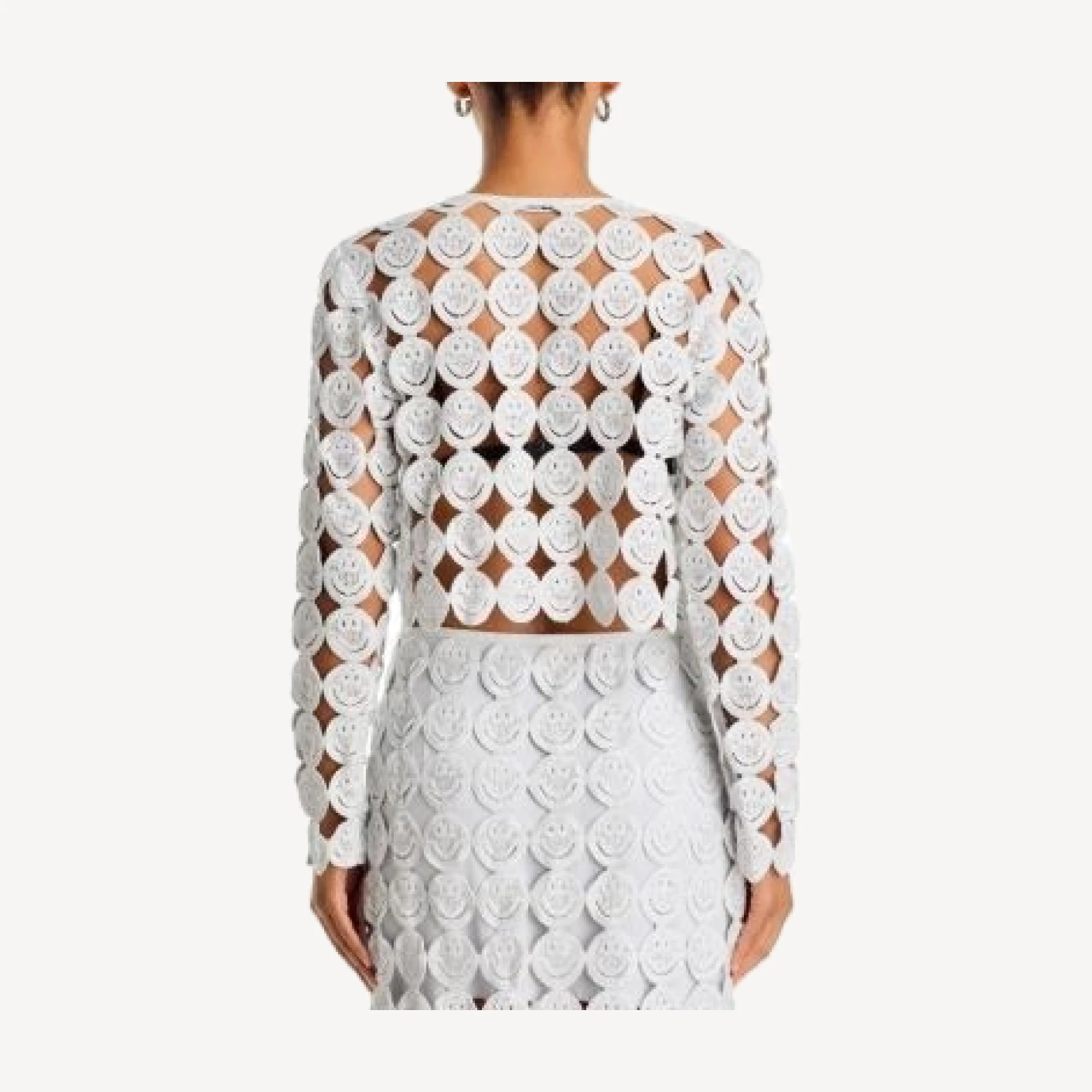 Aqua Smiley Crocheted Cardigan - Exclusive