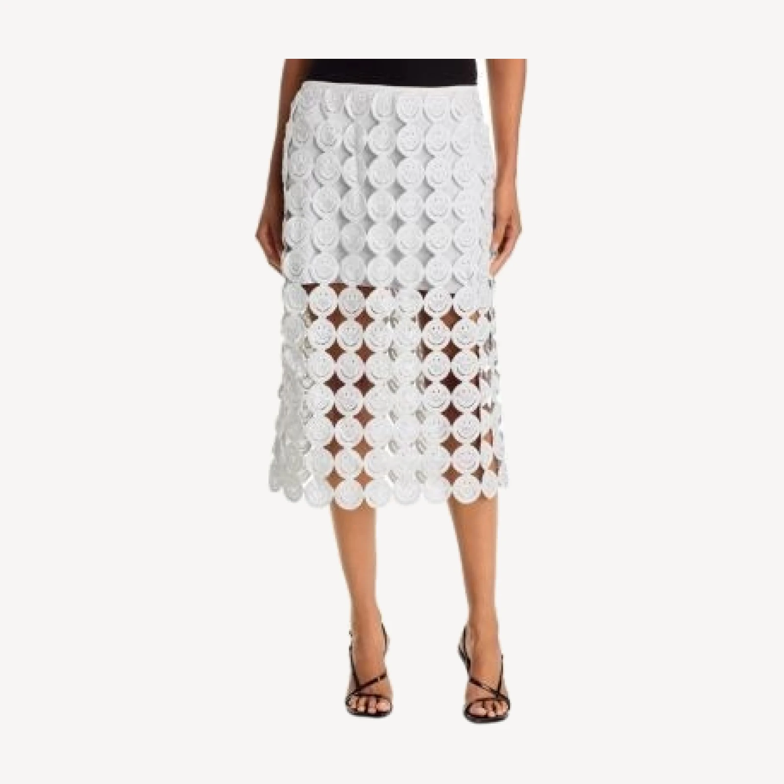 Aqua Smiley Crocheted Midi Skirt - Exclusive