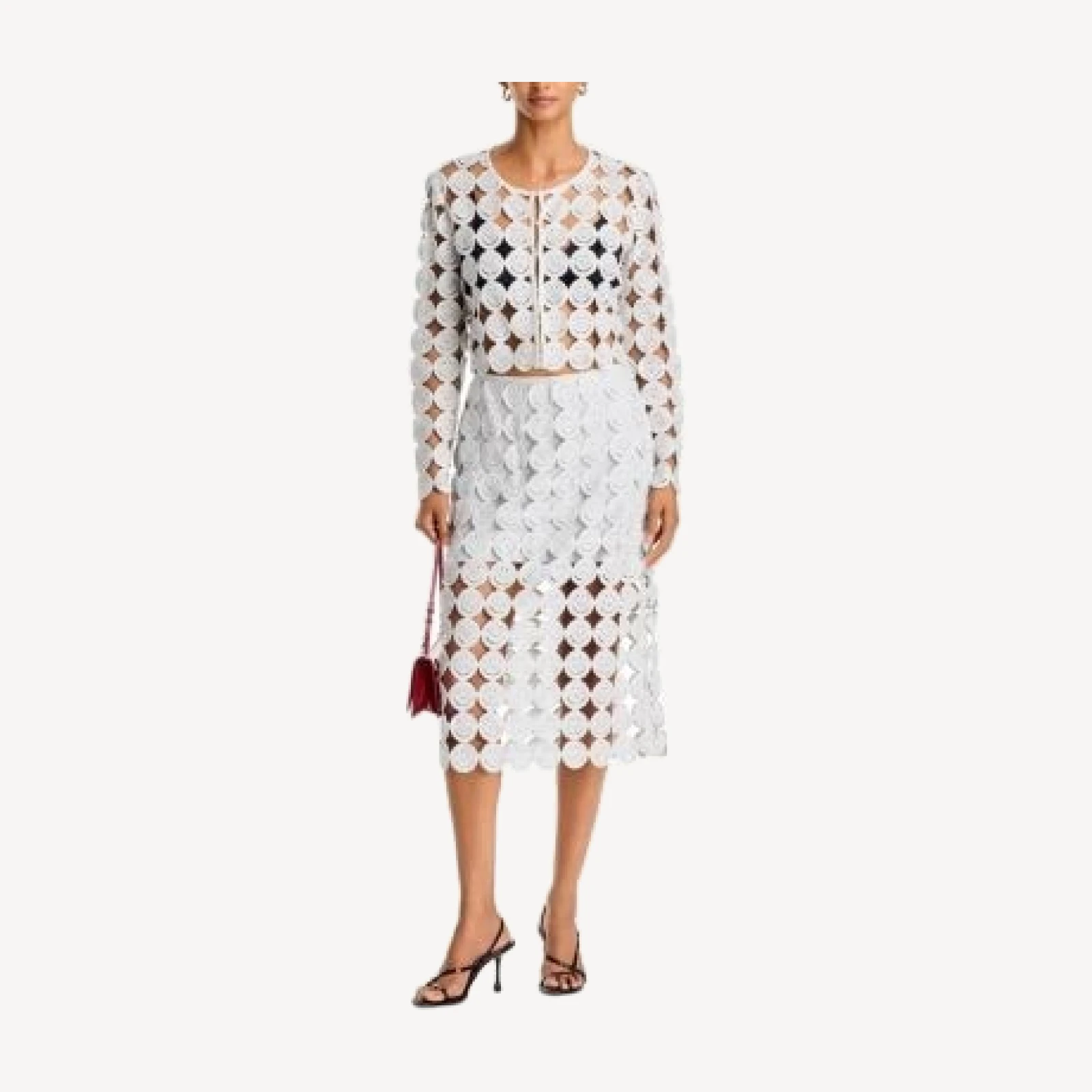 Aqua Smiley Crocheted Midi Skirt - Exclusive