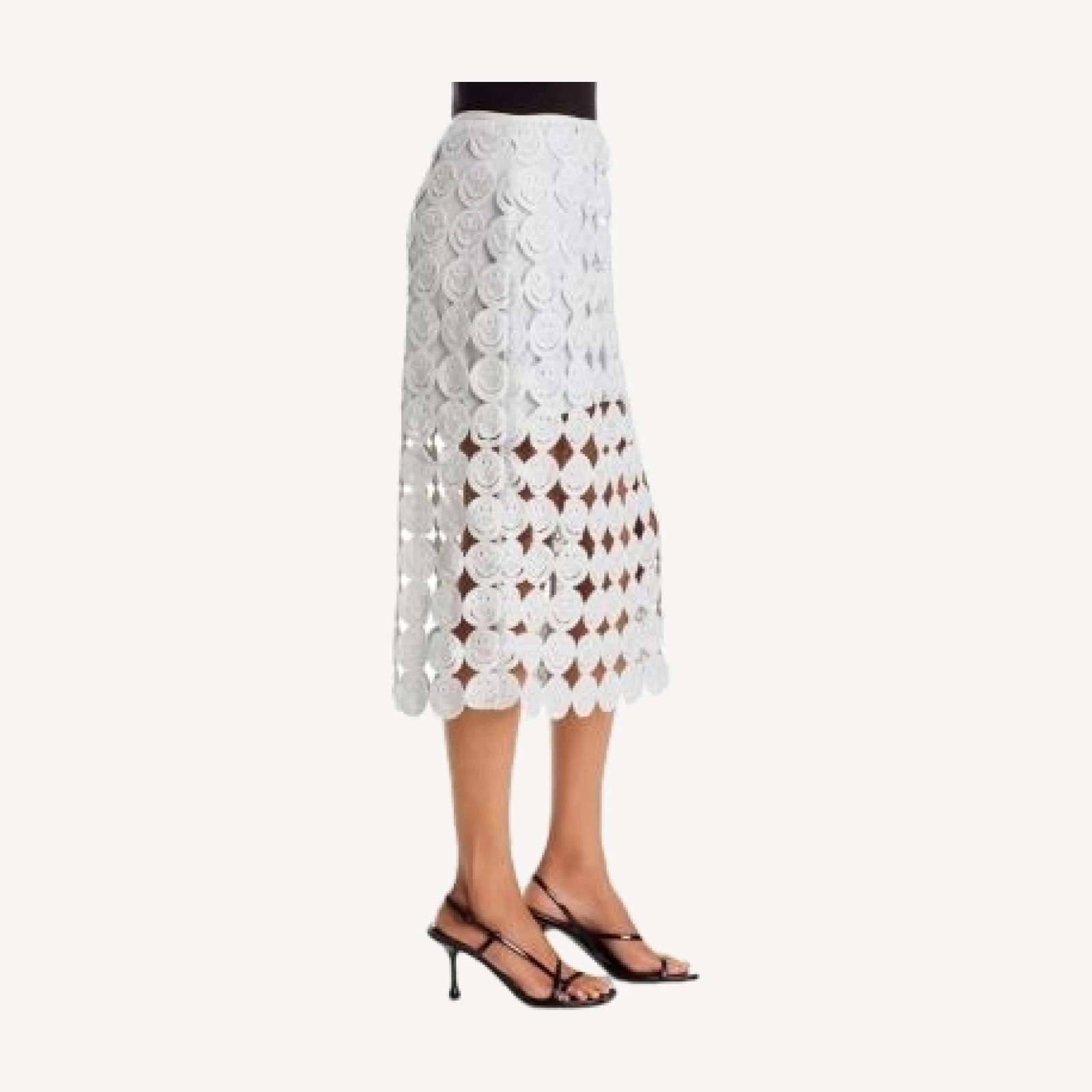 Aqua Smiley Crocheted Midi Skirt - Exclusive