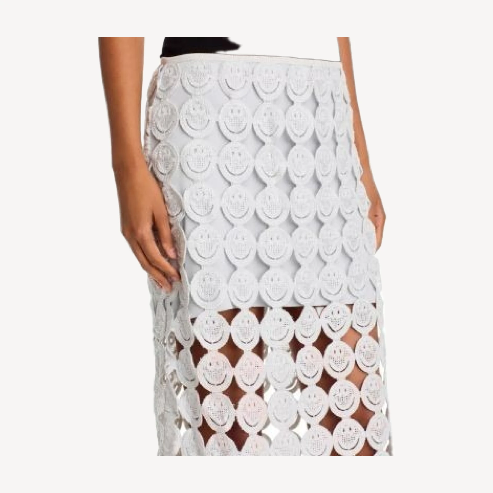Aqua Smiley Crocheted Midi Skirt - Exclusive
