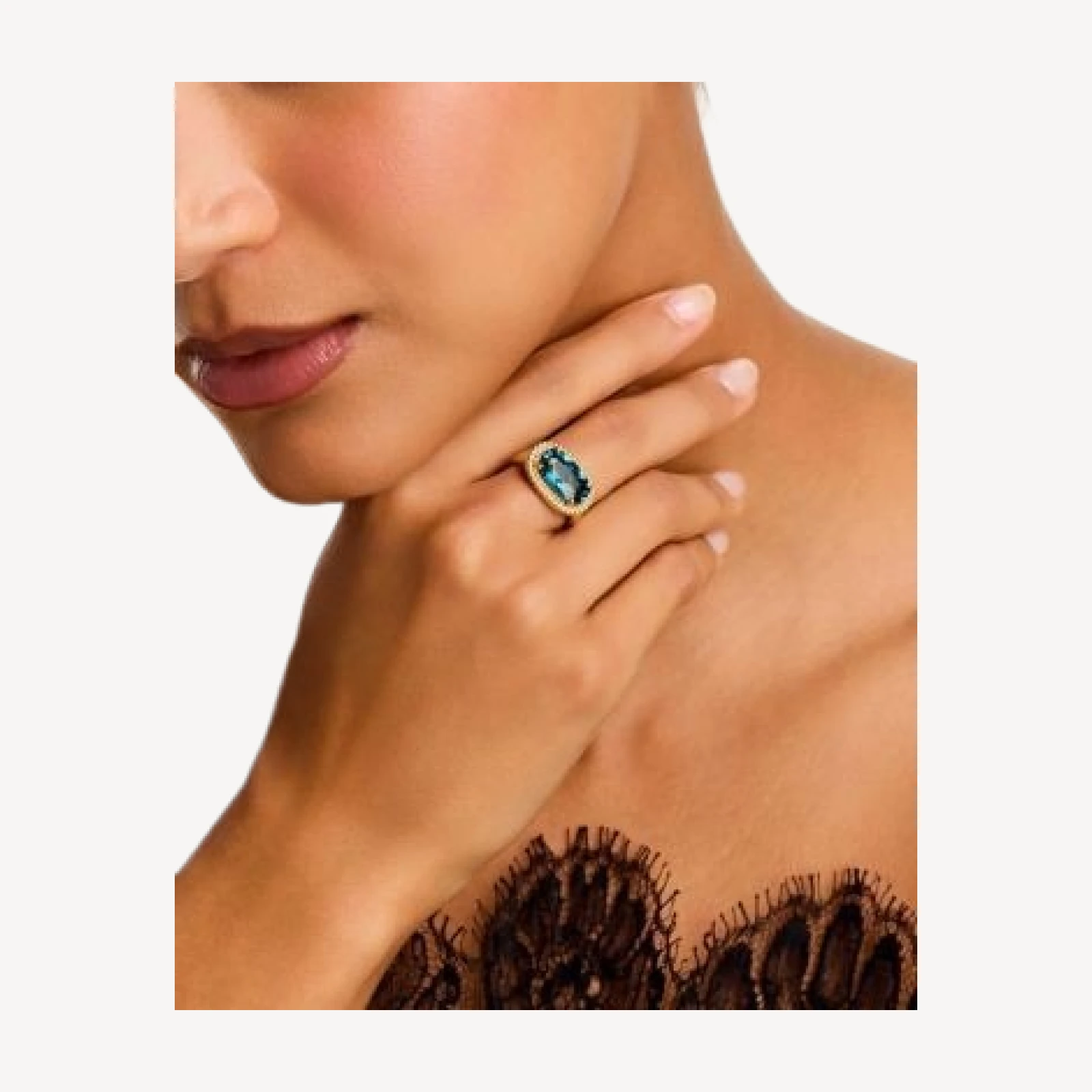 Bloomingdale's Fine Collection London Blue Topaz Ring in 14K Yellow Gold