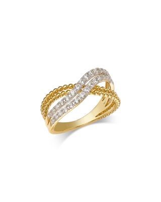 Bloomingdale's Fine Collection Diamond Micro Pave Crossover Band in 14K Yellow Gold, 0.50 tcw