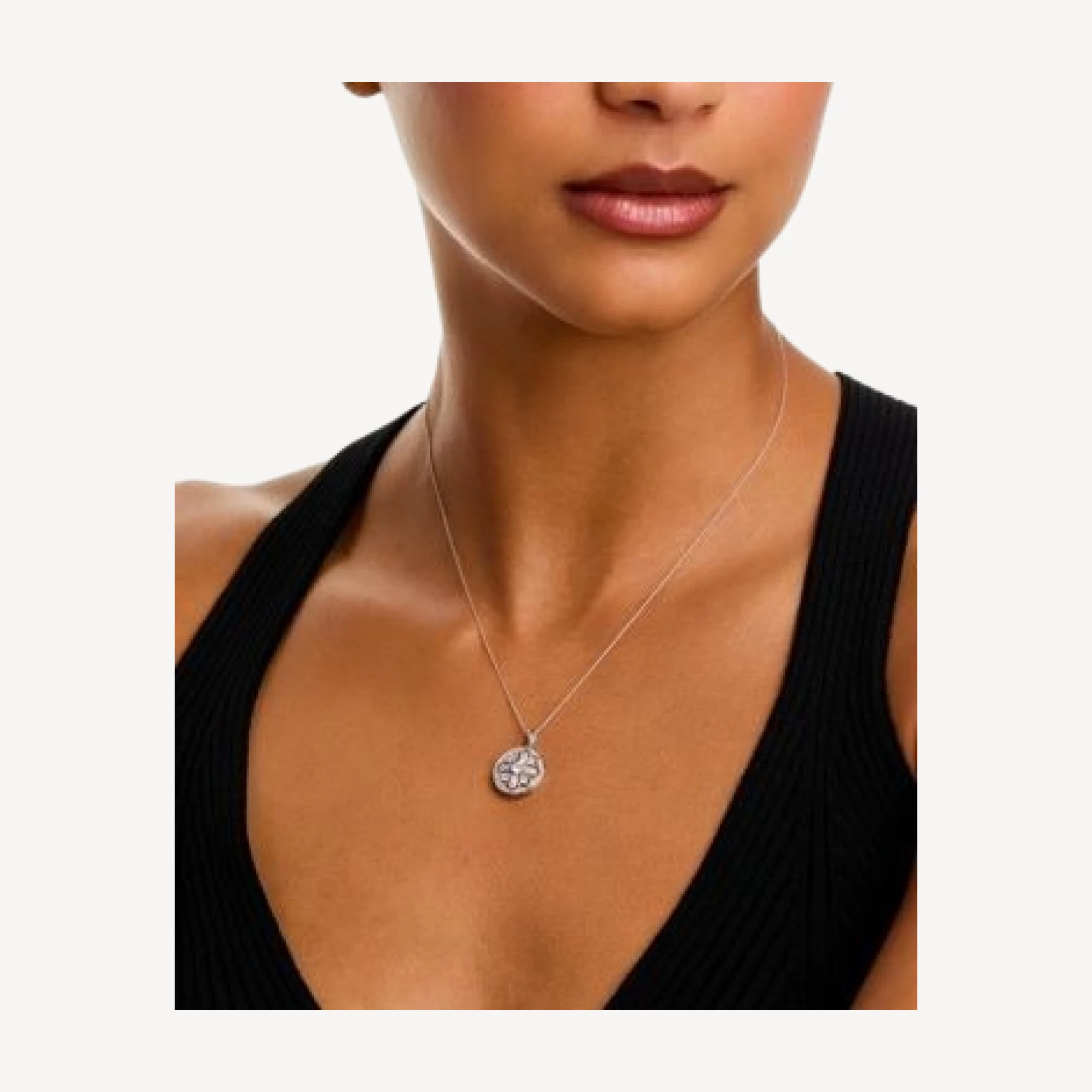 Bloomingdale's Fine Collection Diamond Pave Art Deco Pendant Necklace in 14K White Gold, 0.50 tcw