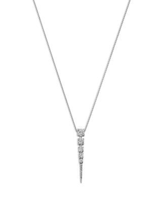 Bloomingdale's Fine Collection Diamond Graduated Pendant Necklace in 14K White Gold, 0.50 tcw