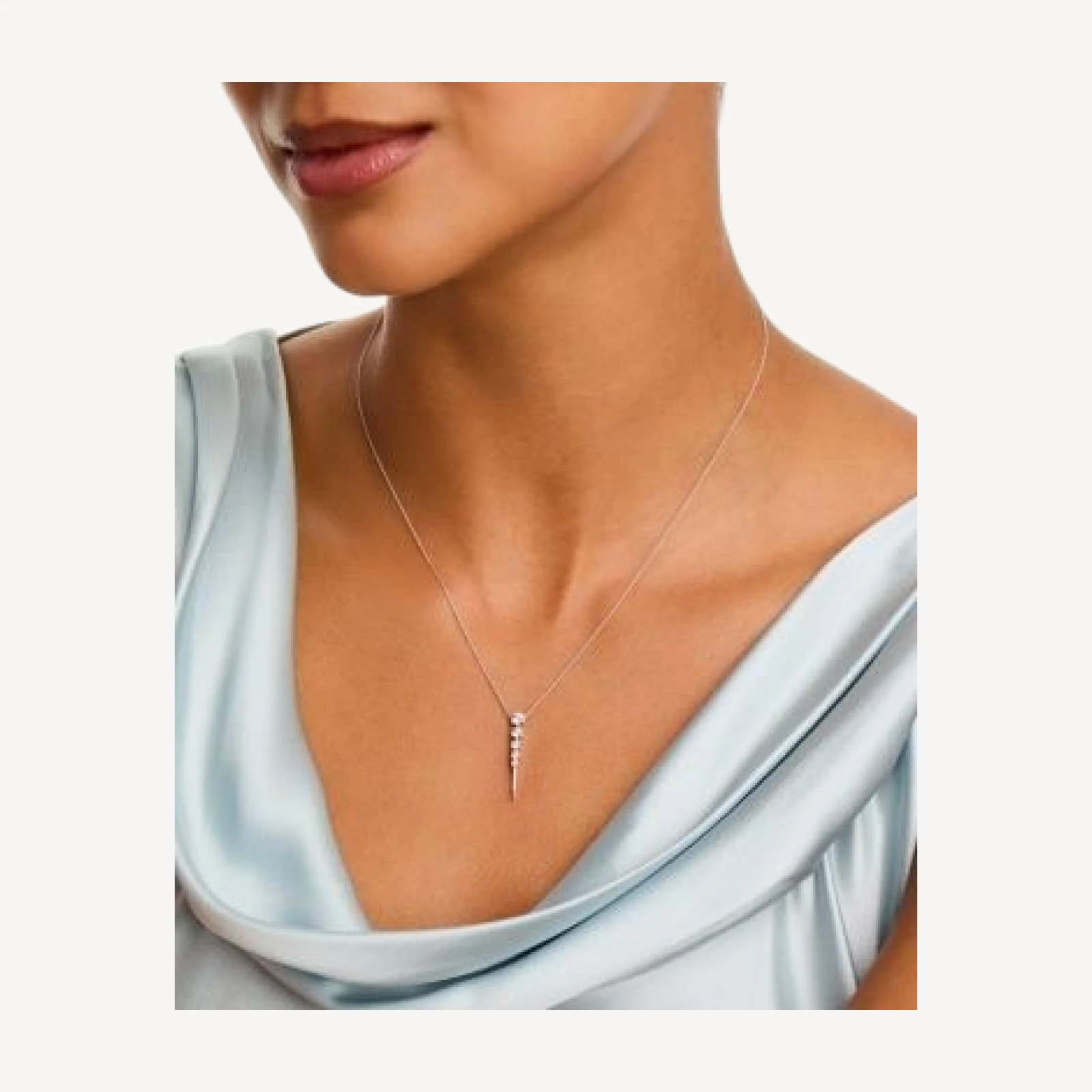 Bloomingdale's Fine Collection Diamond Graduated Pendant Necklace in 14K White Gold, 0.50 tcw