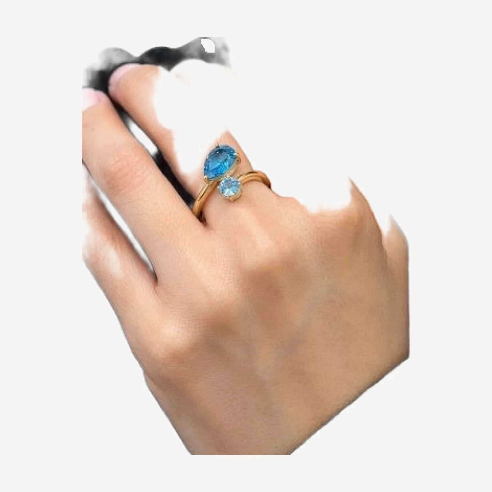Bloomingdale's Fine Collection Blue Topaz Crossover Ring in 14K Yellow Gold