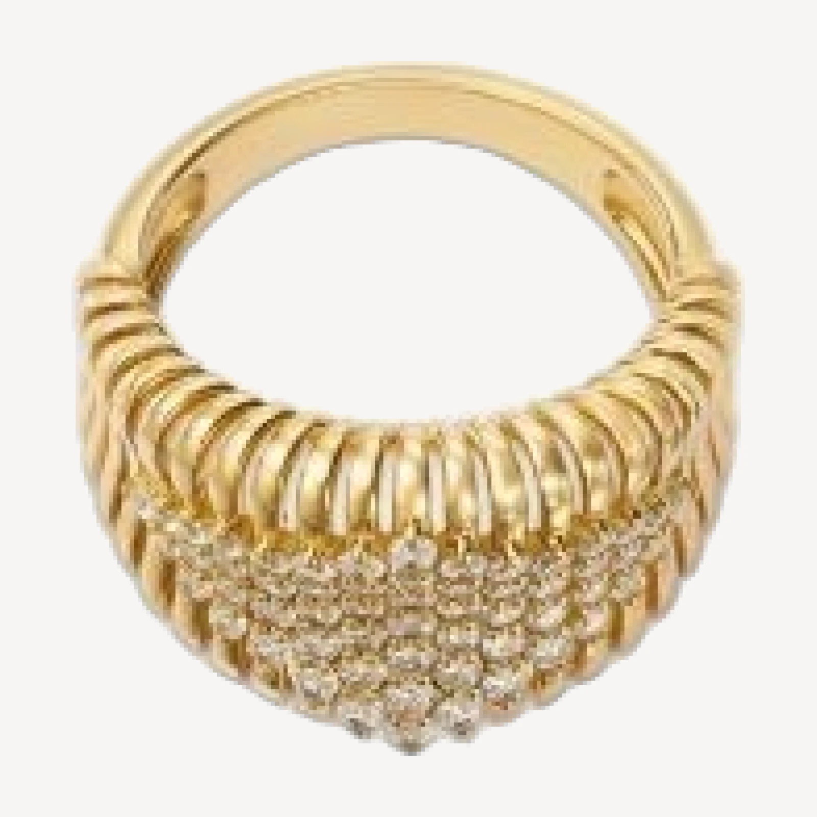 Bloomingdale's Fine Collection Diamond Pave Grooved Statement Ring in 14K Yellow Gold, 1.0 tcw