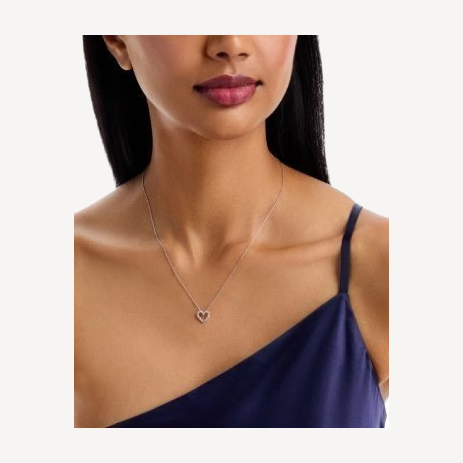 Bloomingdale's Fine Collection Diamond Heart Pendant Necklace in 14K White Gold, 0.25 tcw