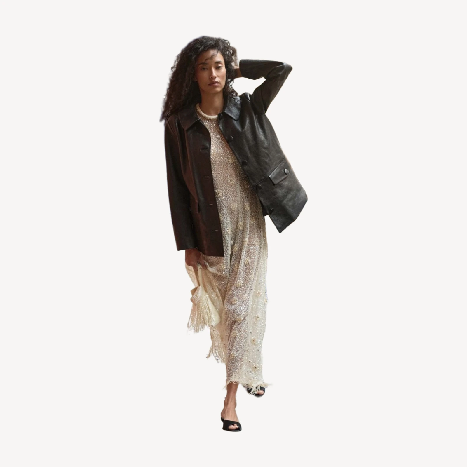 NICO LEATHER JACKET -- BLACK