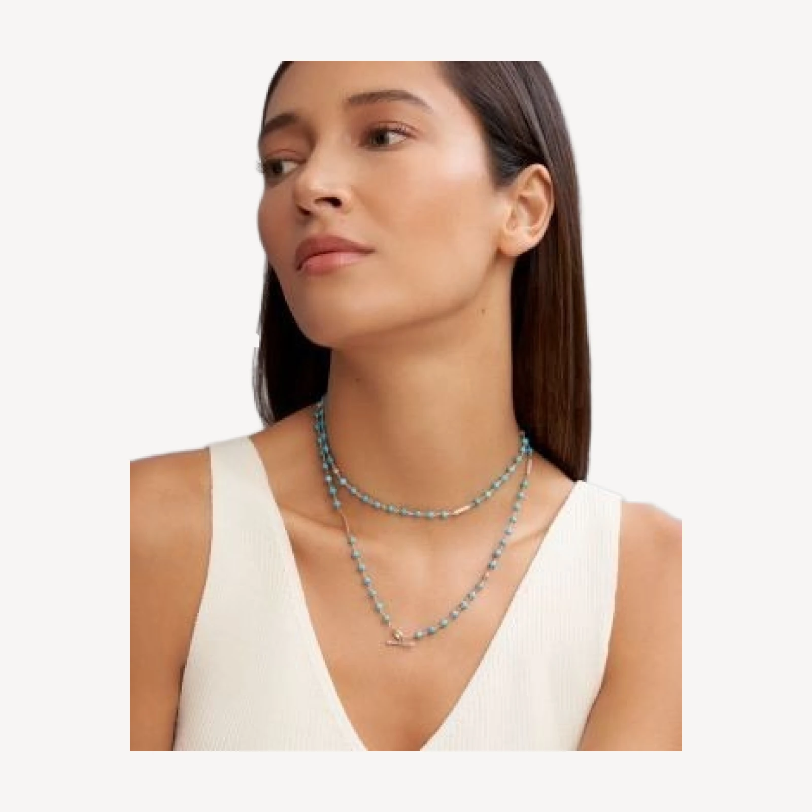 Lagos Sterling Silver Caviar Turquoise Bead Station Necklace, 34