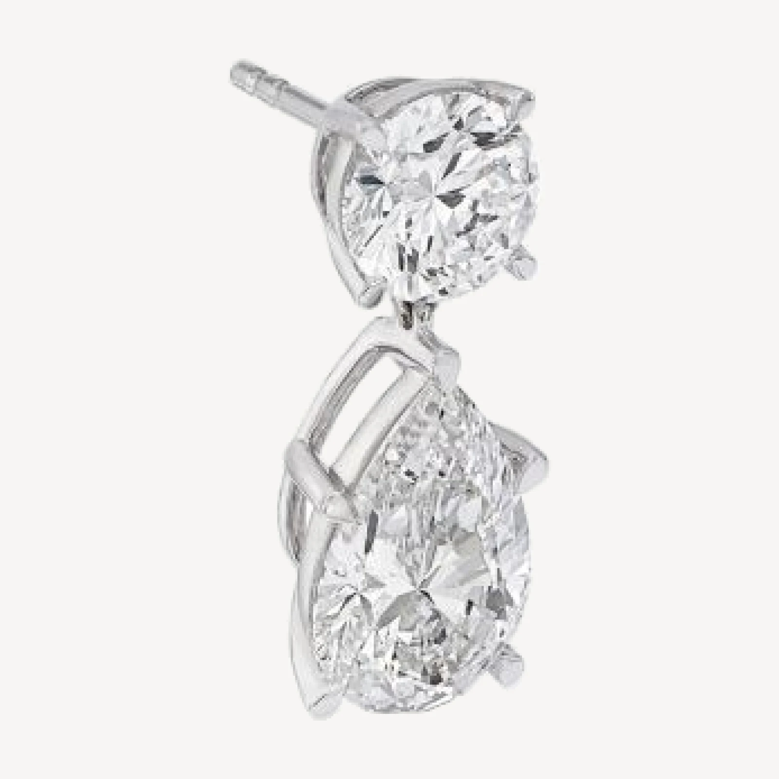 Bloomingdale's Fine Collection Luxe Collection Certified Lab Grown Diamond Round & Pear Drop Earrings in 14K White Gold, 6.0 tcw