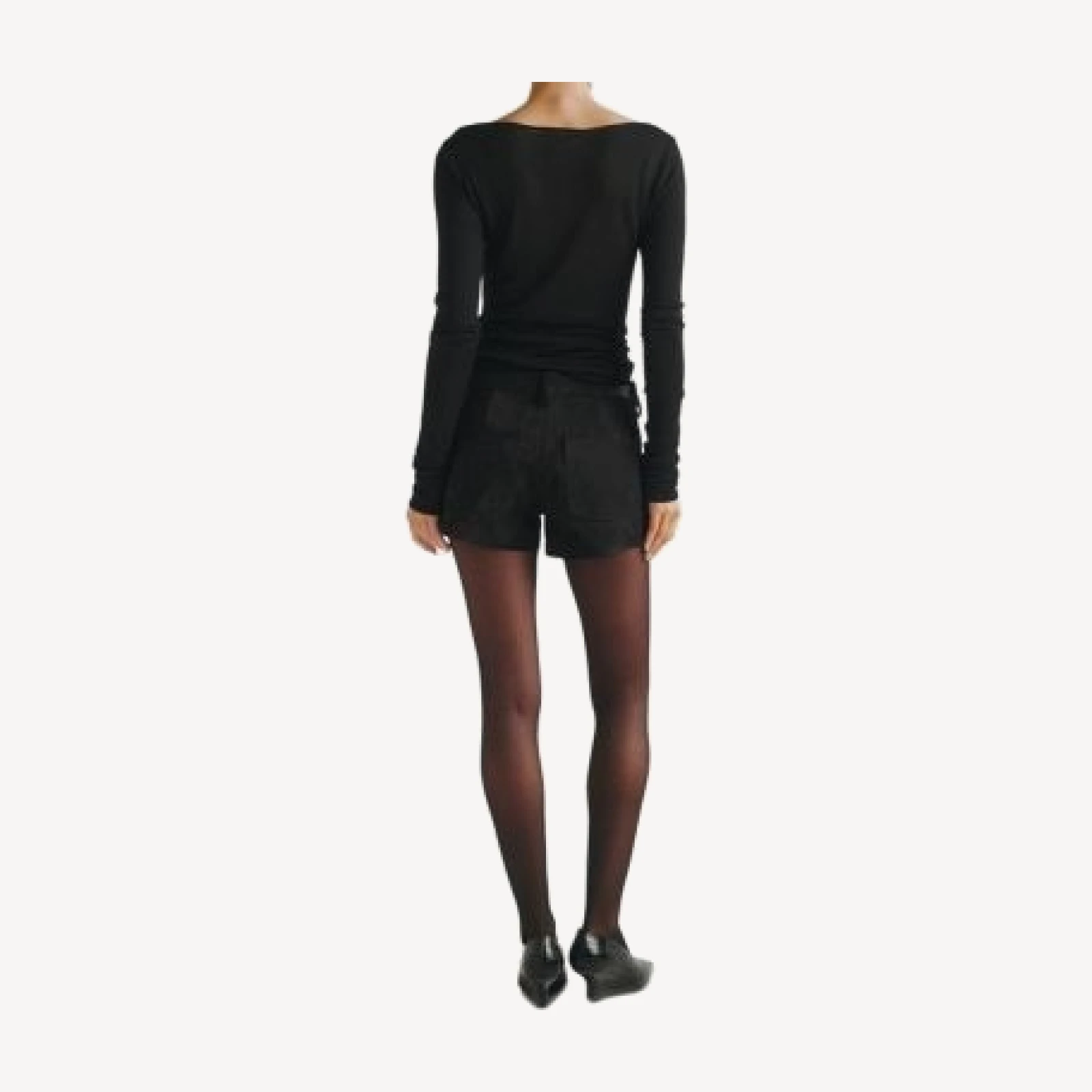 DL1961 Abby Relaxed Suede Shorts