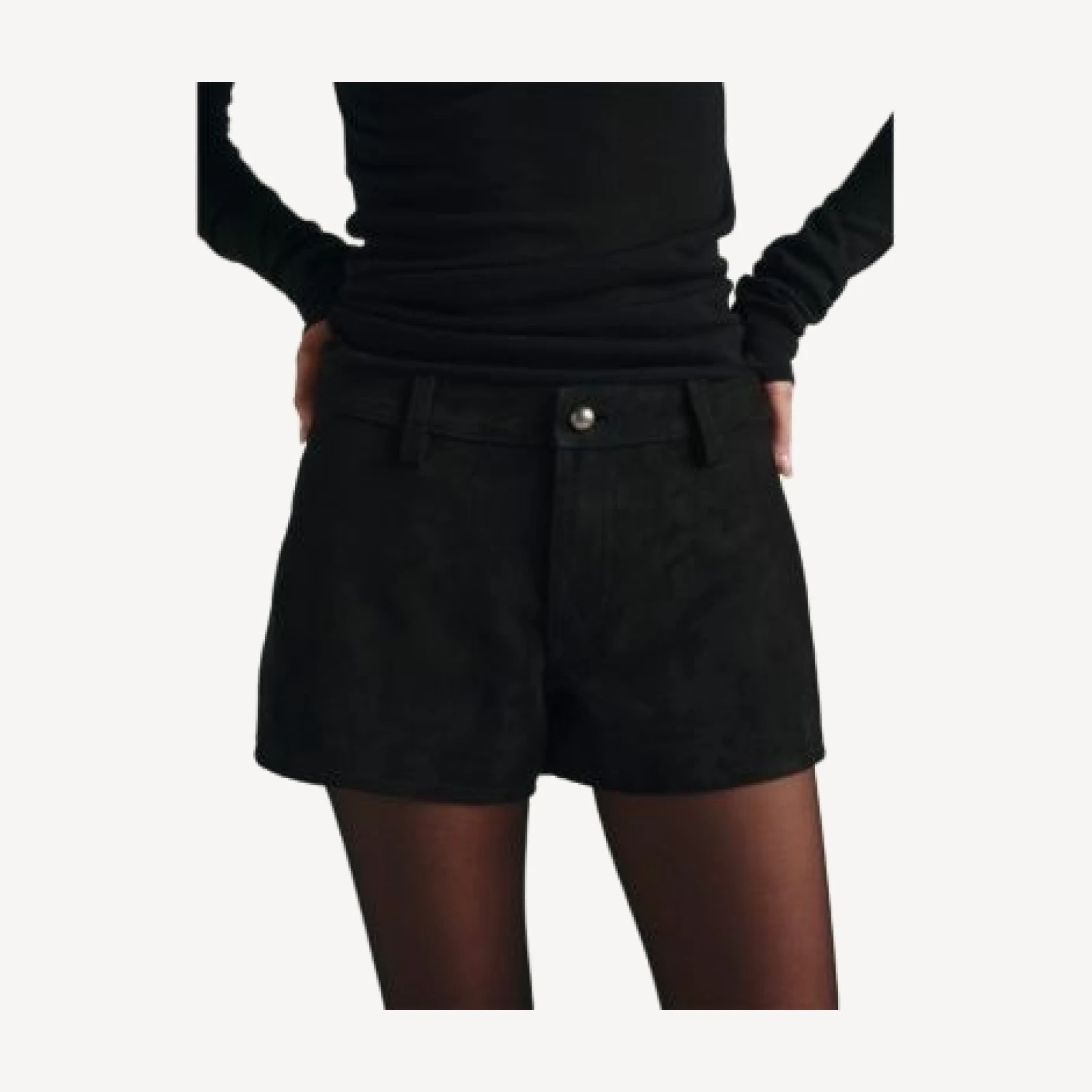 DL1961 Abby Relaxed Suede Shorts