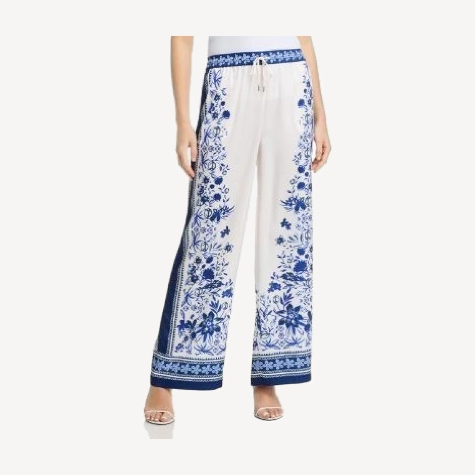 Aqua Floral Print Wide Leg Pants - Exclusive