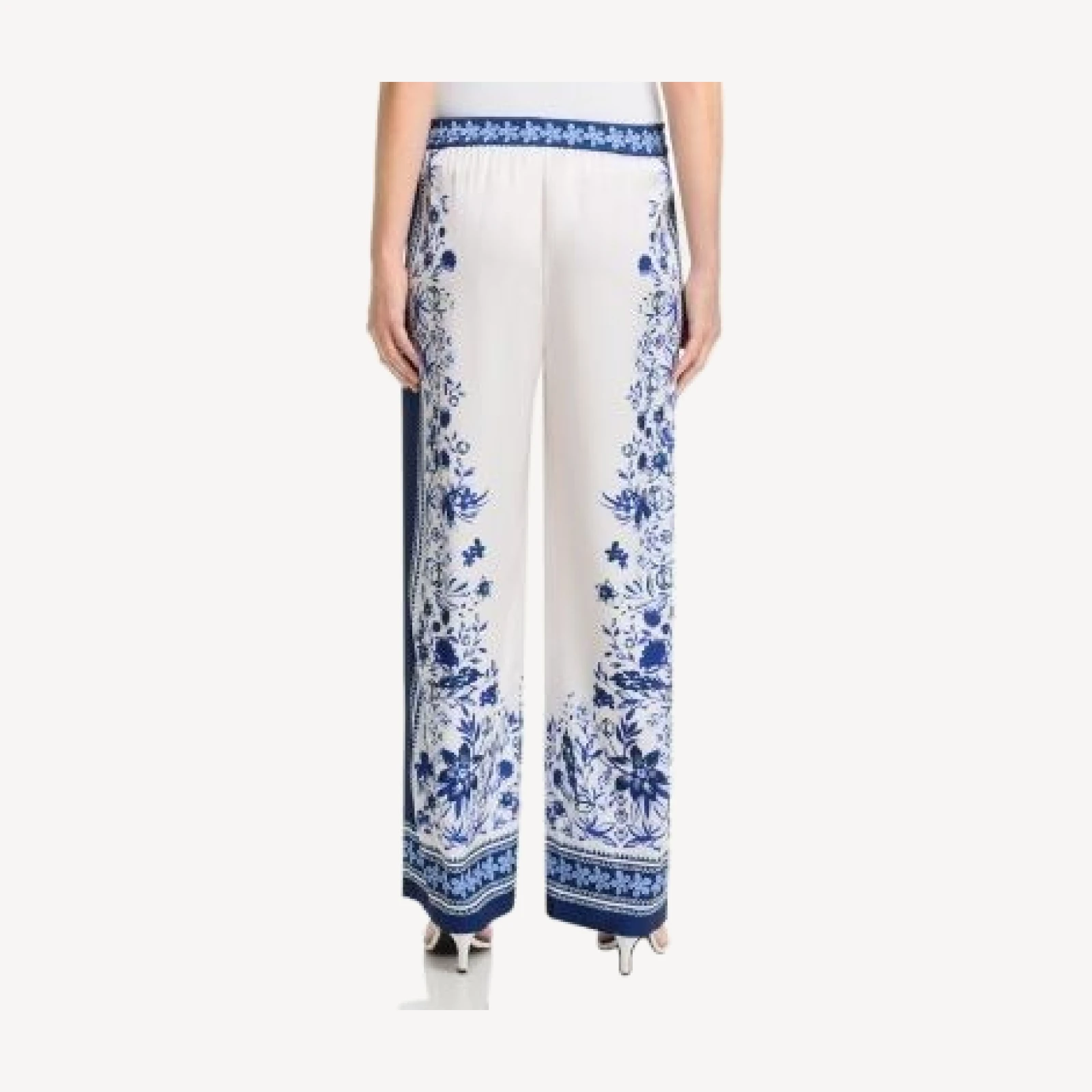 Aqua Floral Print Wide Leg Pants - Exclusive