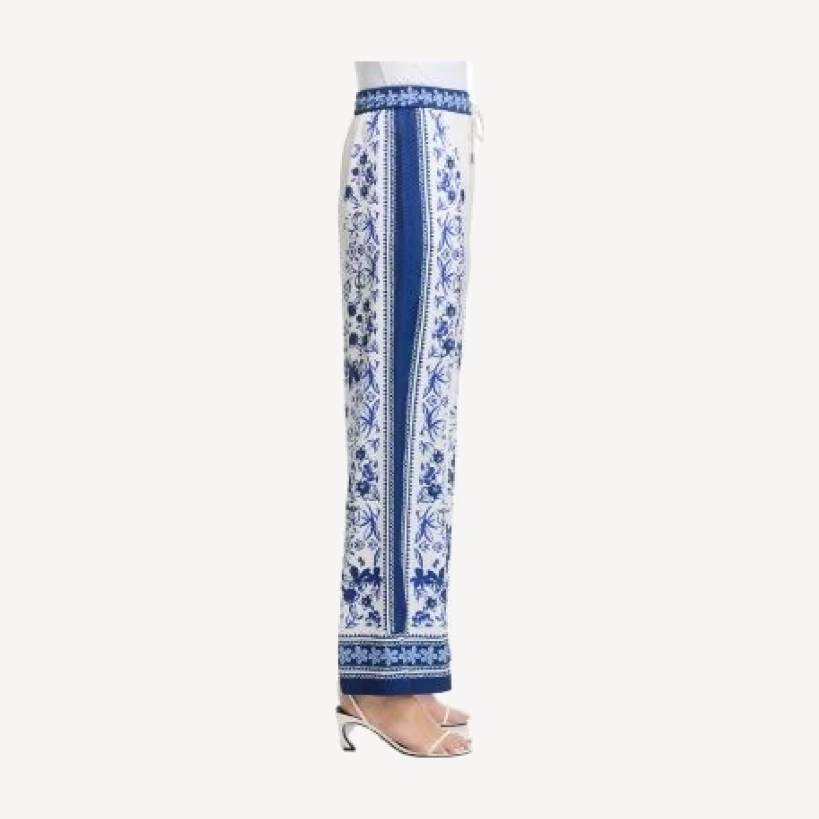 Aqua Floral Print Wide Leg Pants - Exclusive