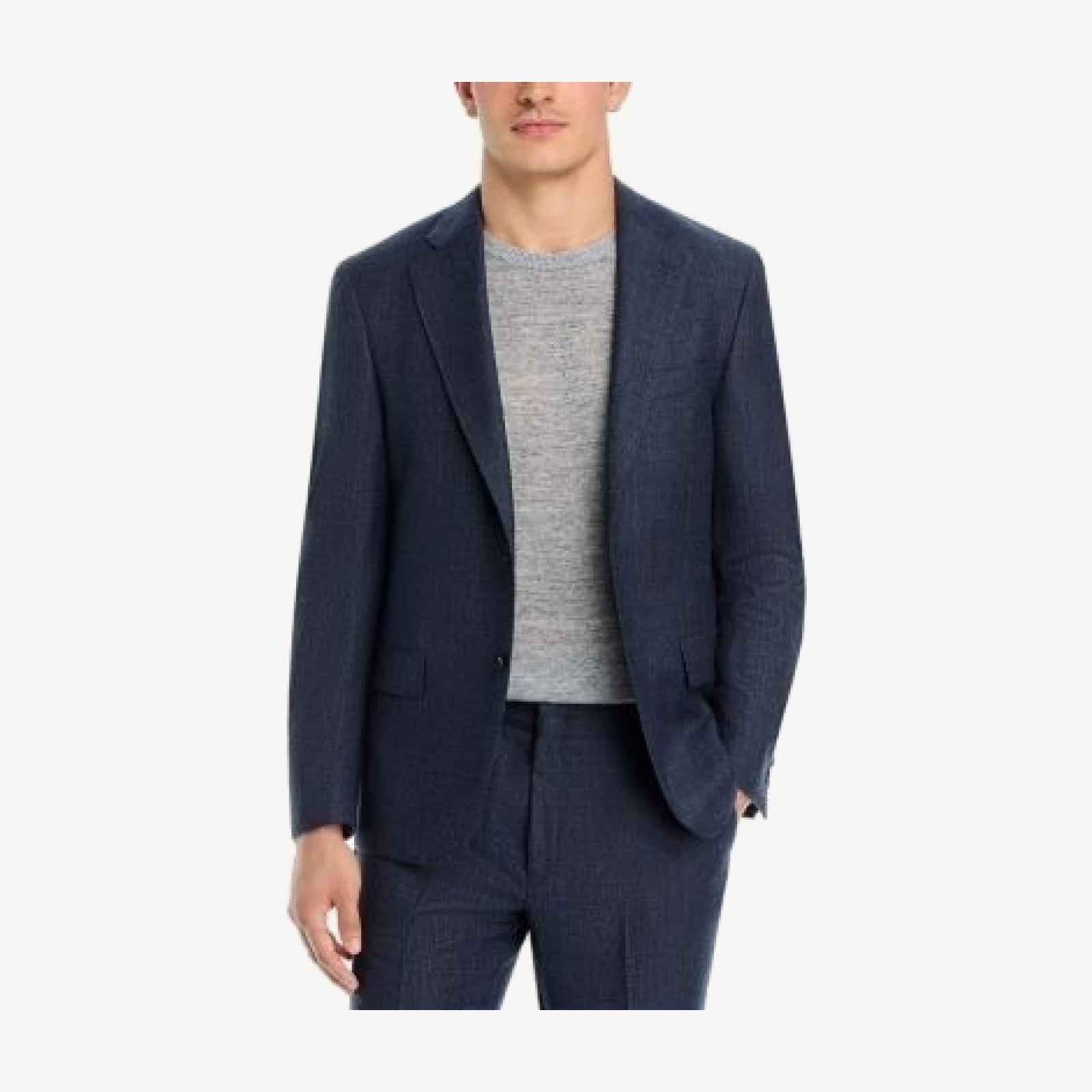 Vince Melange Textured Regular Fit Suit Jacket