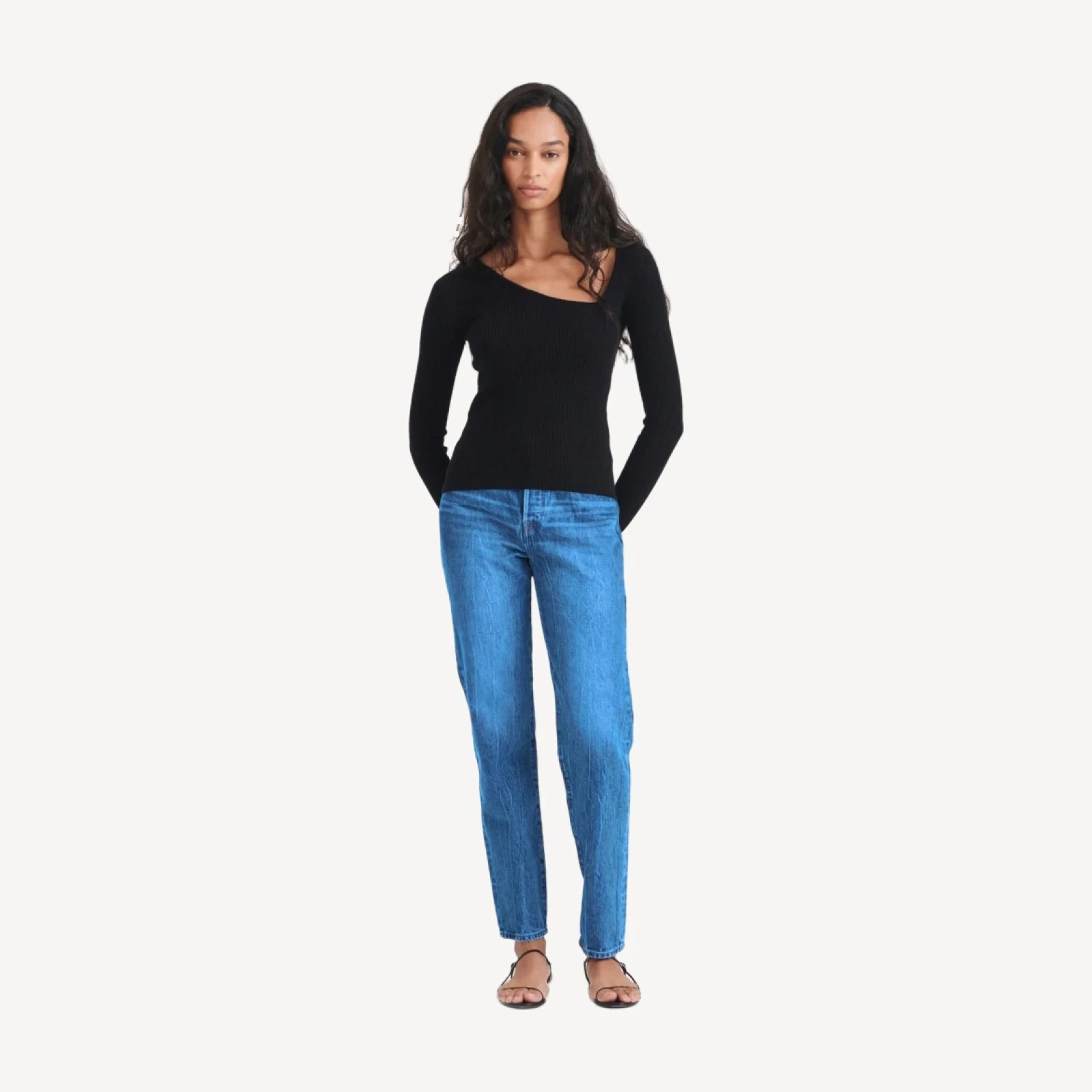 Signature Cashmere Fitted Asymmetrical Sweater