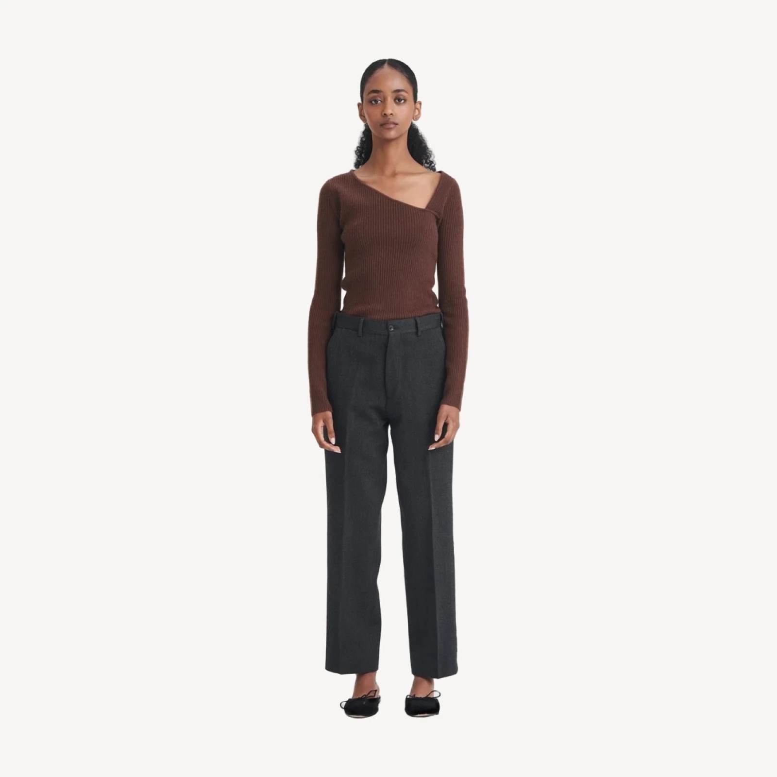 Signature Cashmere Fitted Asymmetrical Sweater