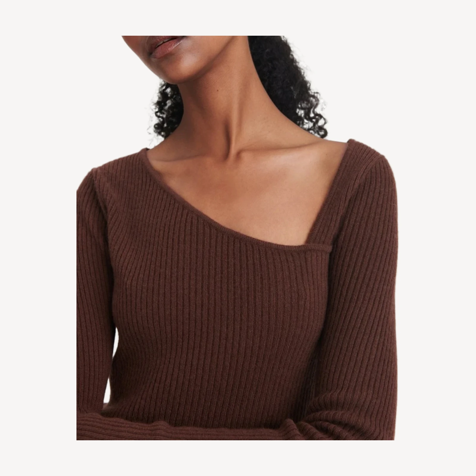Signature Cashmere Fitted Asymmetrical Sweater