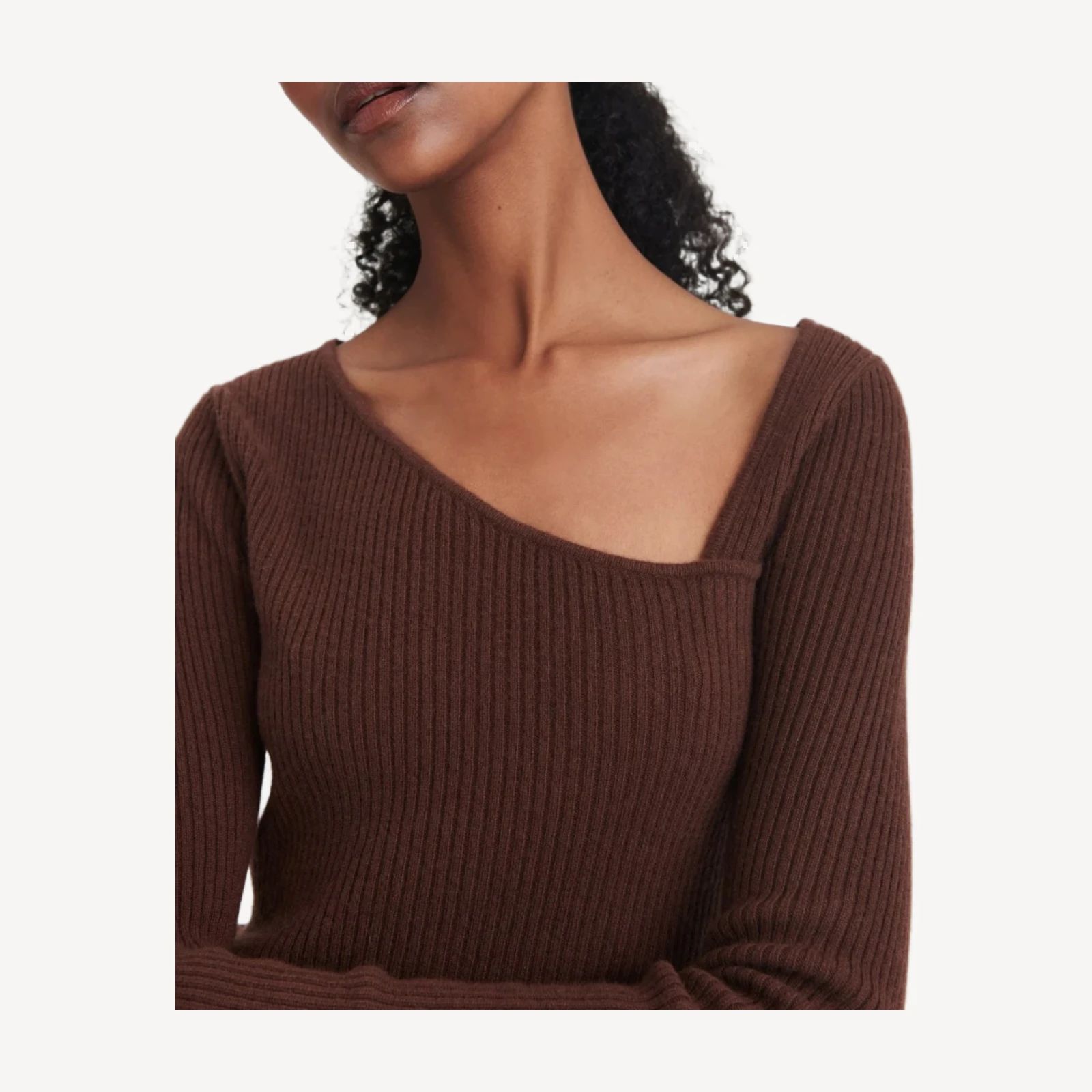 Signature Cashmere Fitted Asymmetrical Sweater