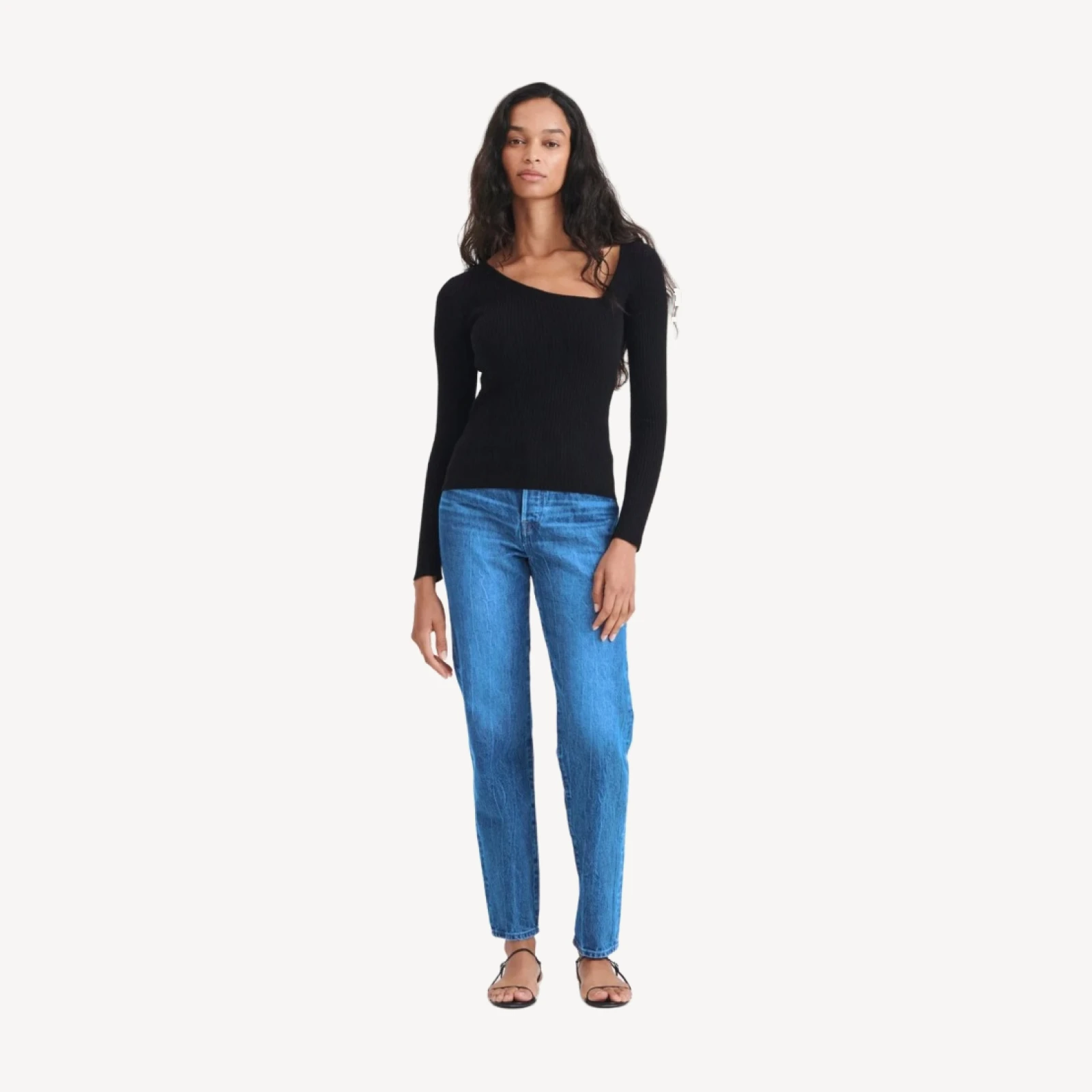 Signature Cashmere Fitted Asymmetrical Sweater