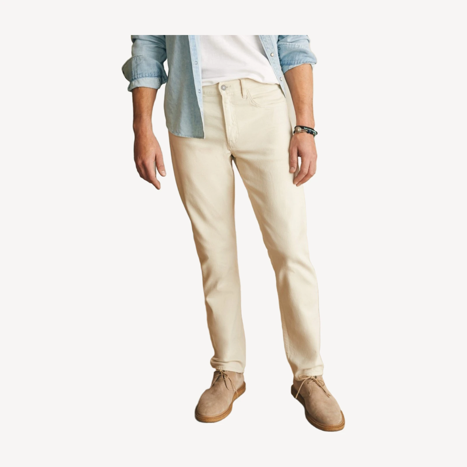 Slim Straight Denim (34") - Stone